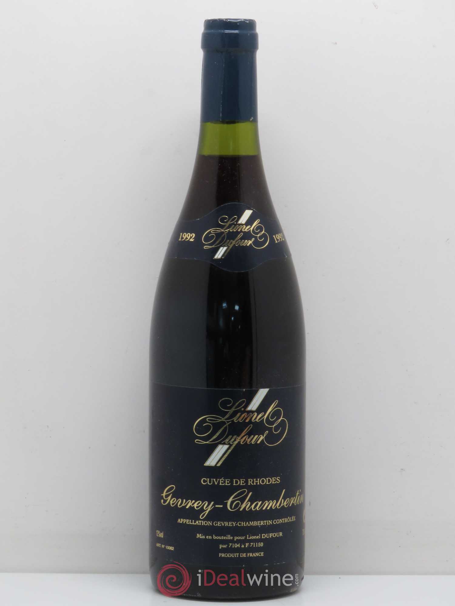 Gevrey-Chambertin Cuvee des Rhodes Lionel Dufour (sans prix de réserve) 1992 - Lot de 1 bouteille - 0