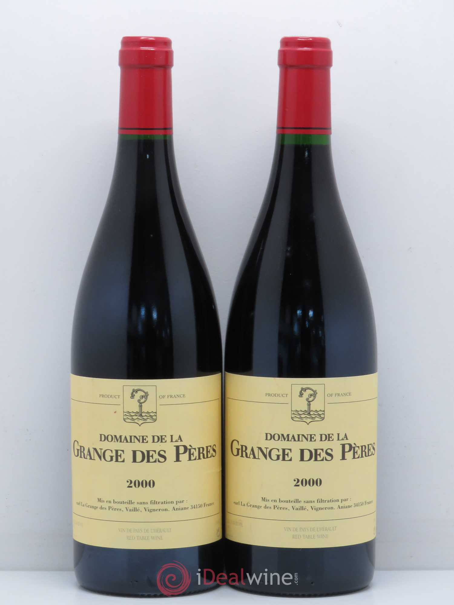 Pays d'Hérault Grange des Pères Laurent Vaillé 2000 - Lot de 2 bouteilles - 0