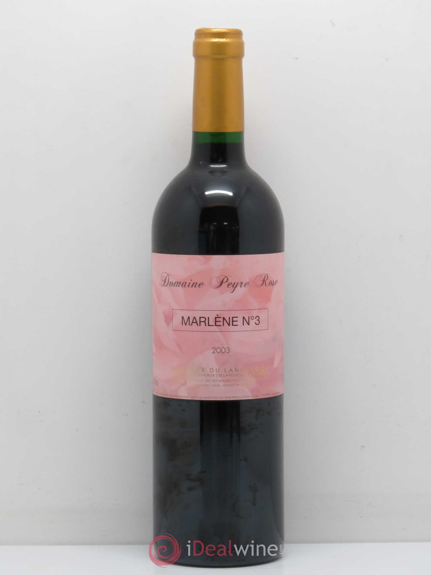 Vin de France (anciennement Coteaux du Languedoc) Peyre Rose Marlène n°3 Marlène Soria 2003 - Lot de 1 bouteille - 0