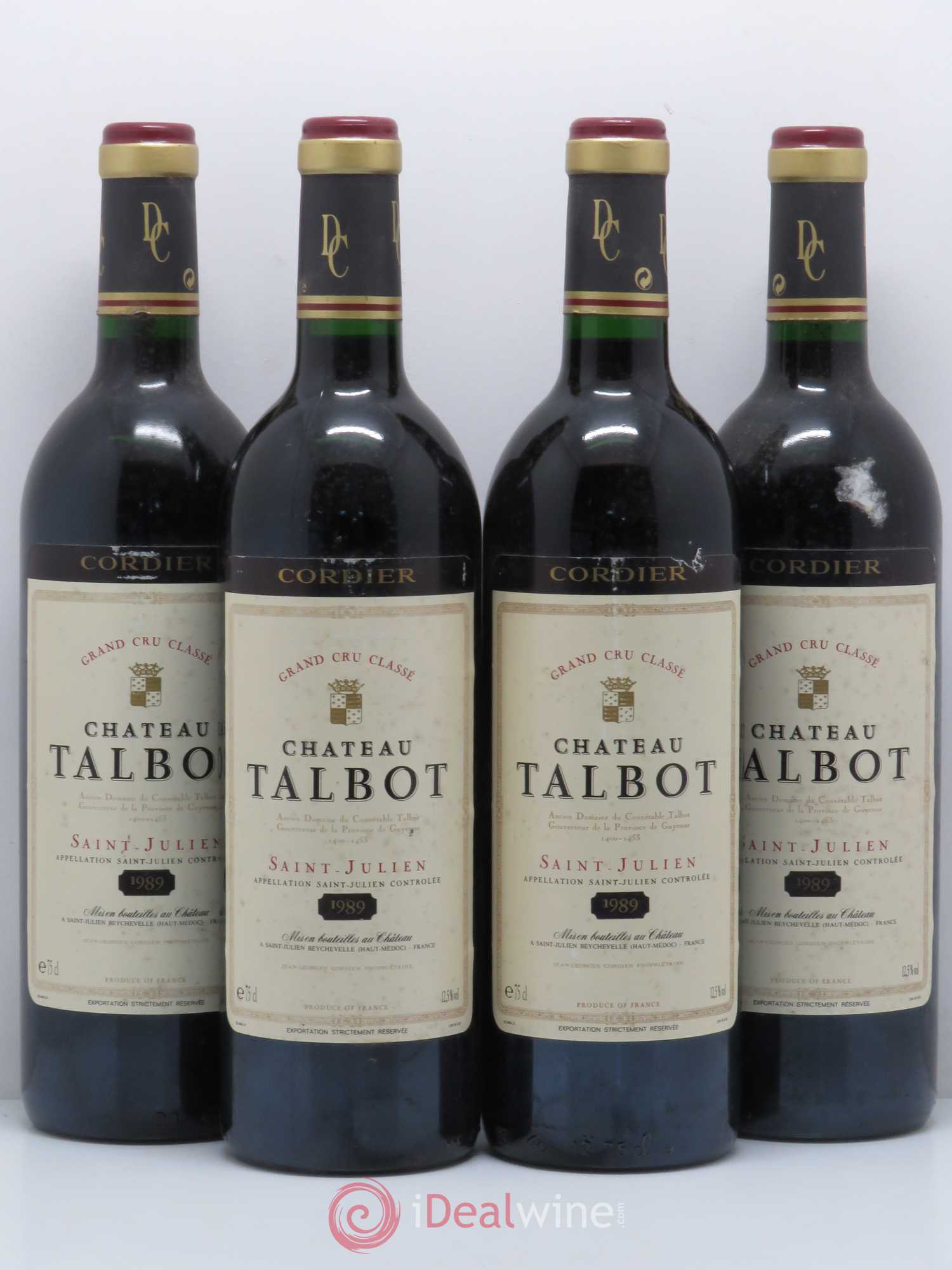 Château Talbot 4ème Grand Cru Classé 1989 - Lot de 4 bouteilles - 0