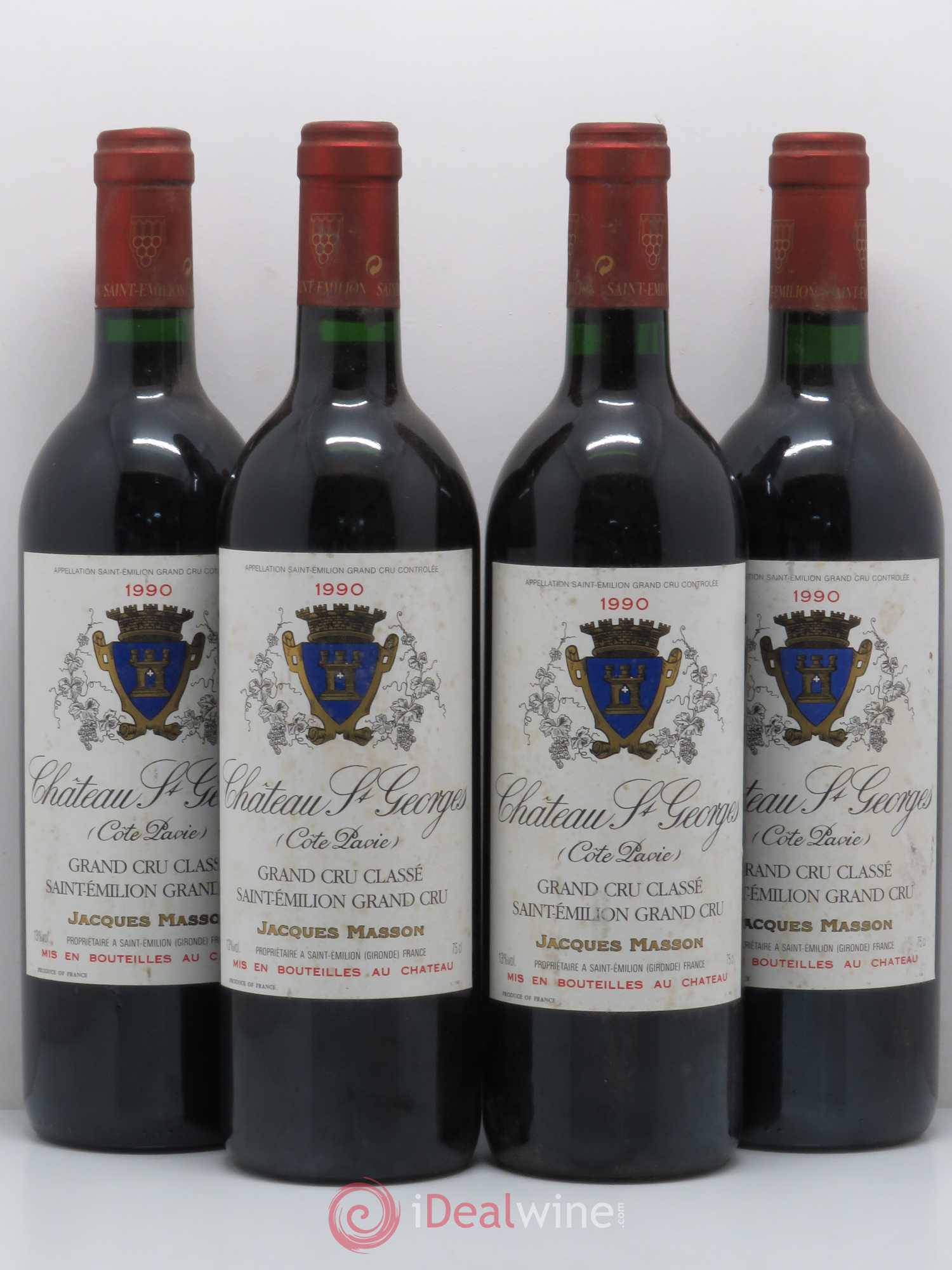 Château Saint-Georges Côte Pavie Grand Cru Classé 1990 - Lot de 4 bouteilles - 0