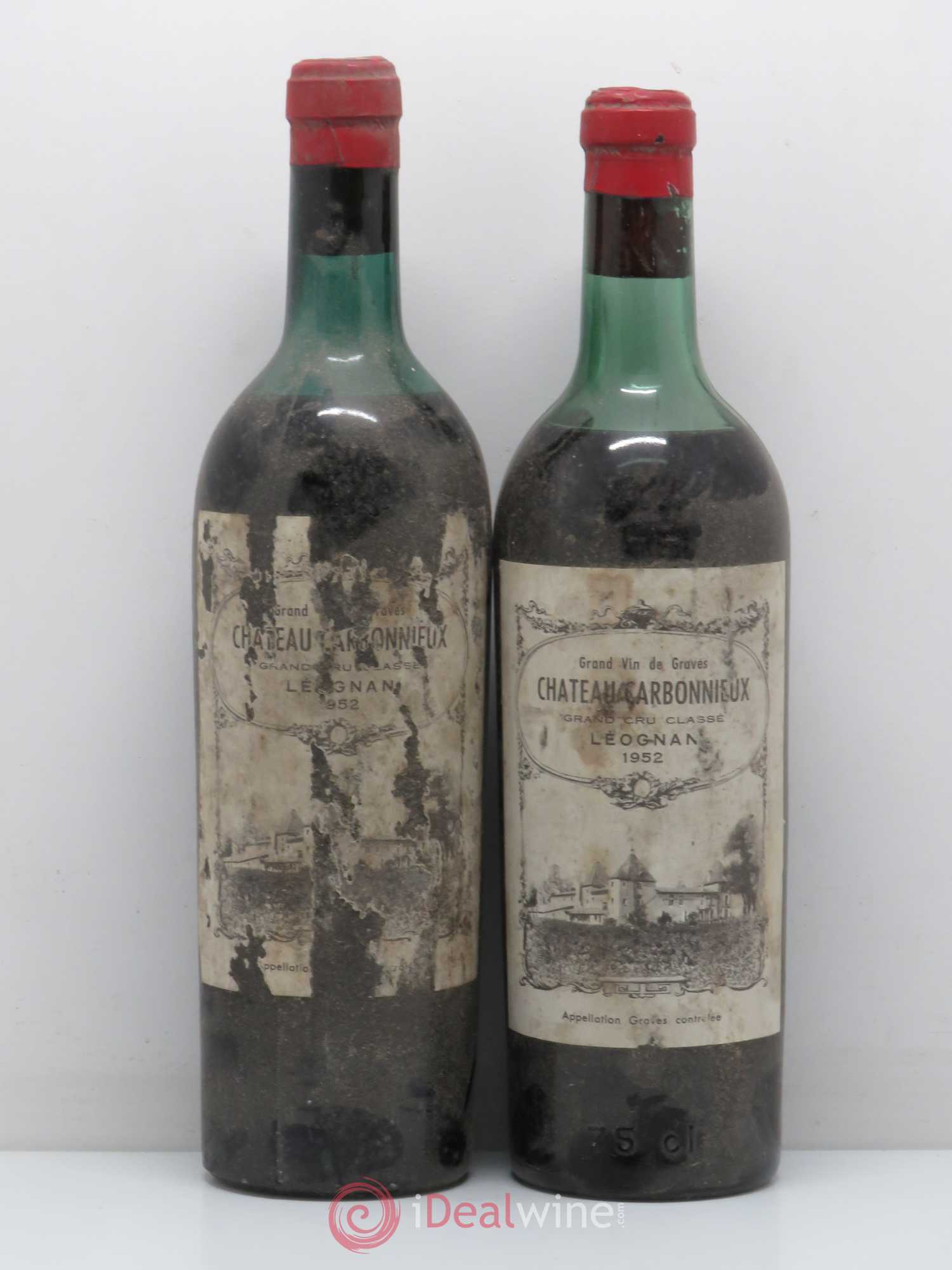 Château Carbonnieux Cru Classé de Graves 1952 - Lot de 2 bouteilles - 0