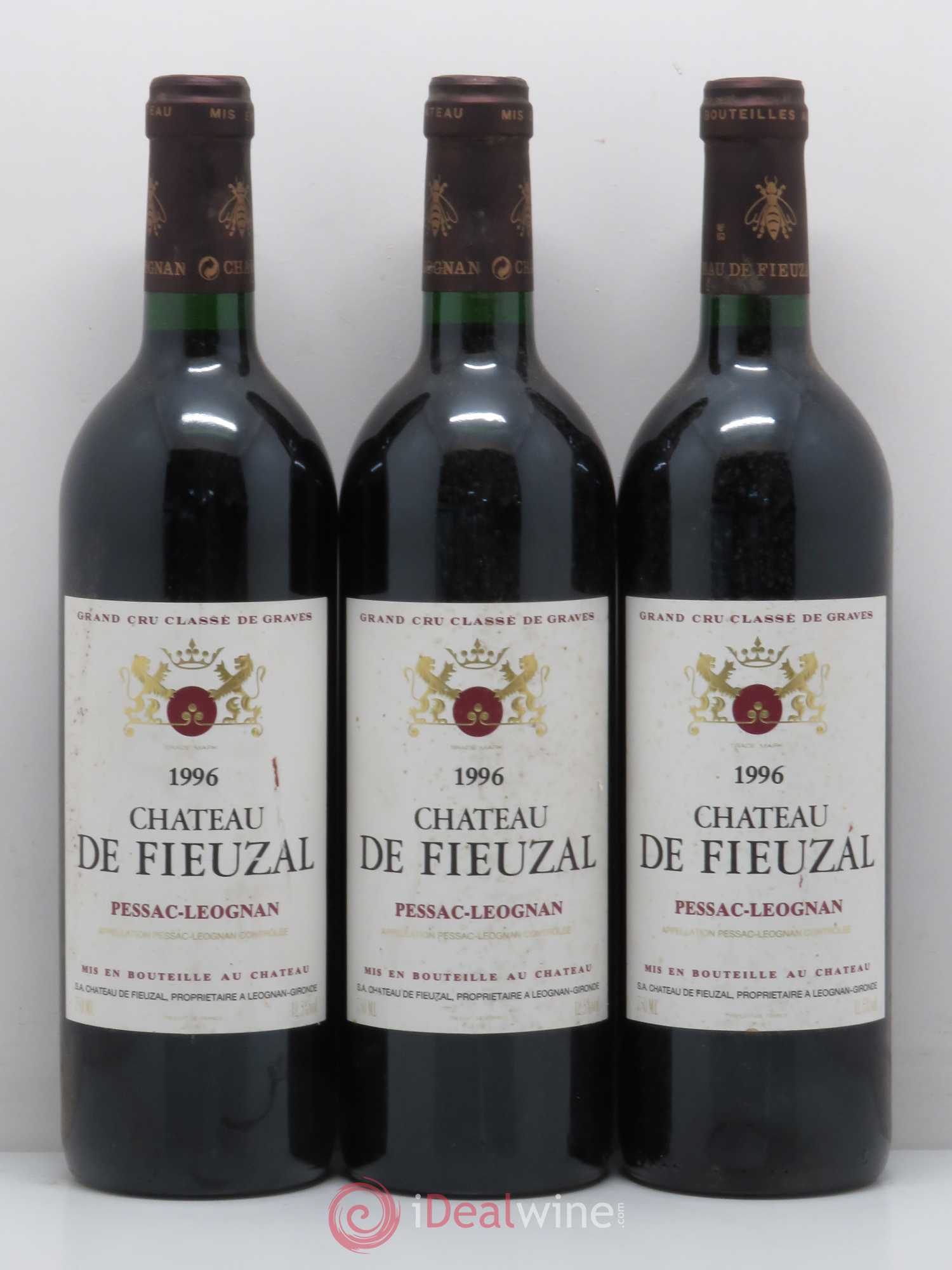 Château de Fieuzal Cru Classé de Graves 1996 - Lot de 3 bouteilles - 0