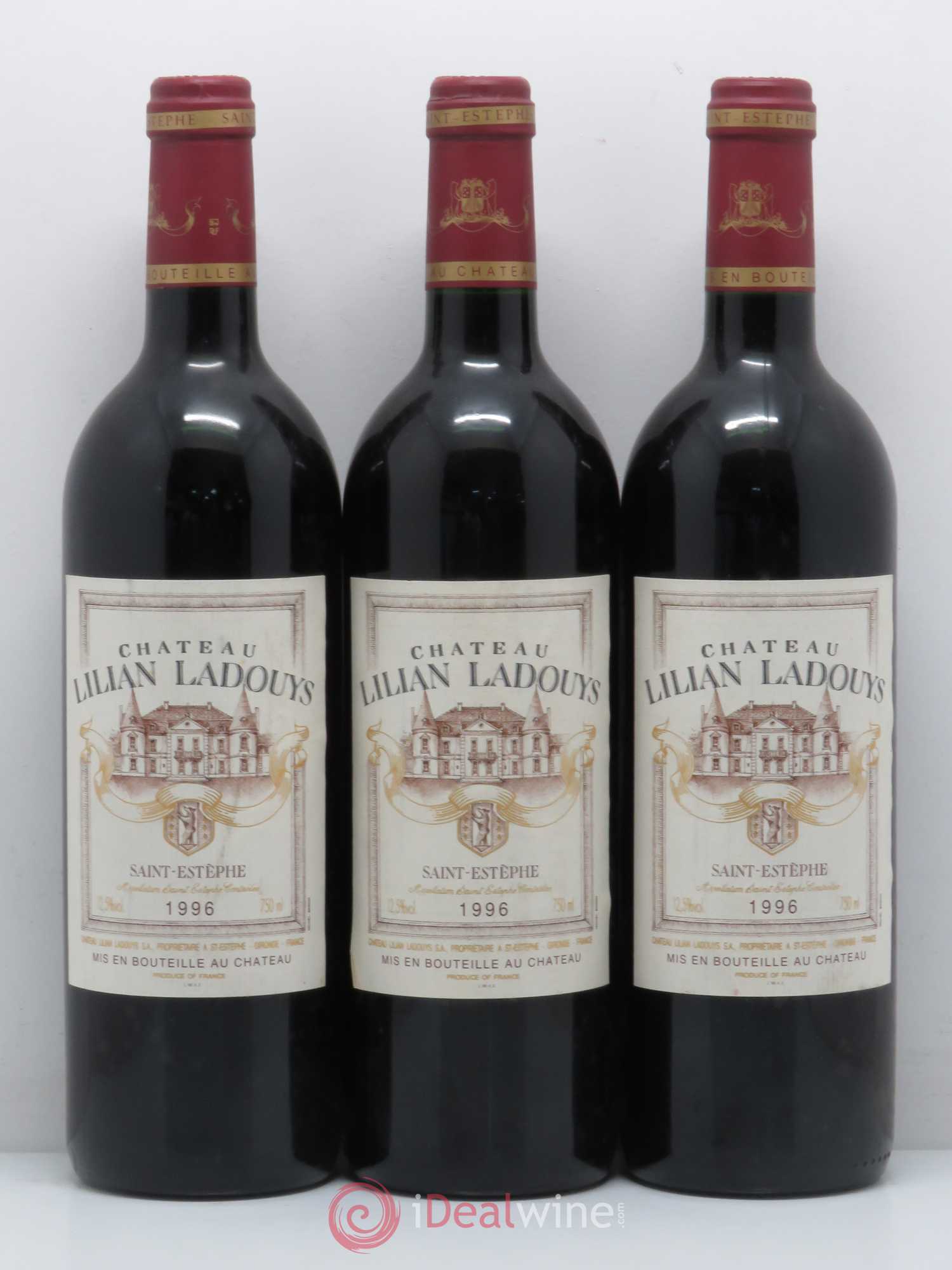 Château Lilian Ladouys Cru Bourgeois 1996 - Lot de 3 bouteilles - 0