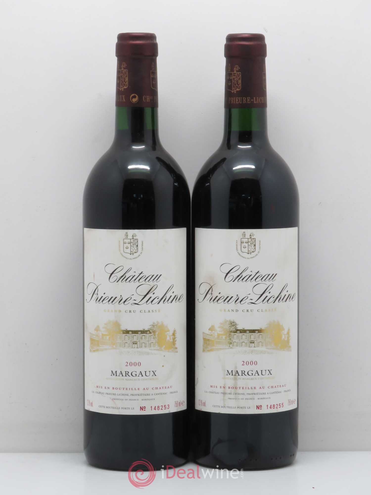 Château Prieuré Lichine 4ème Grand Cru Classé 2000 - Lot de 2 bouteilles - 0