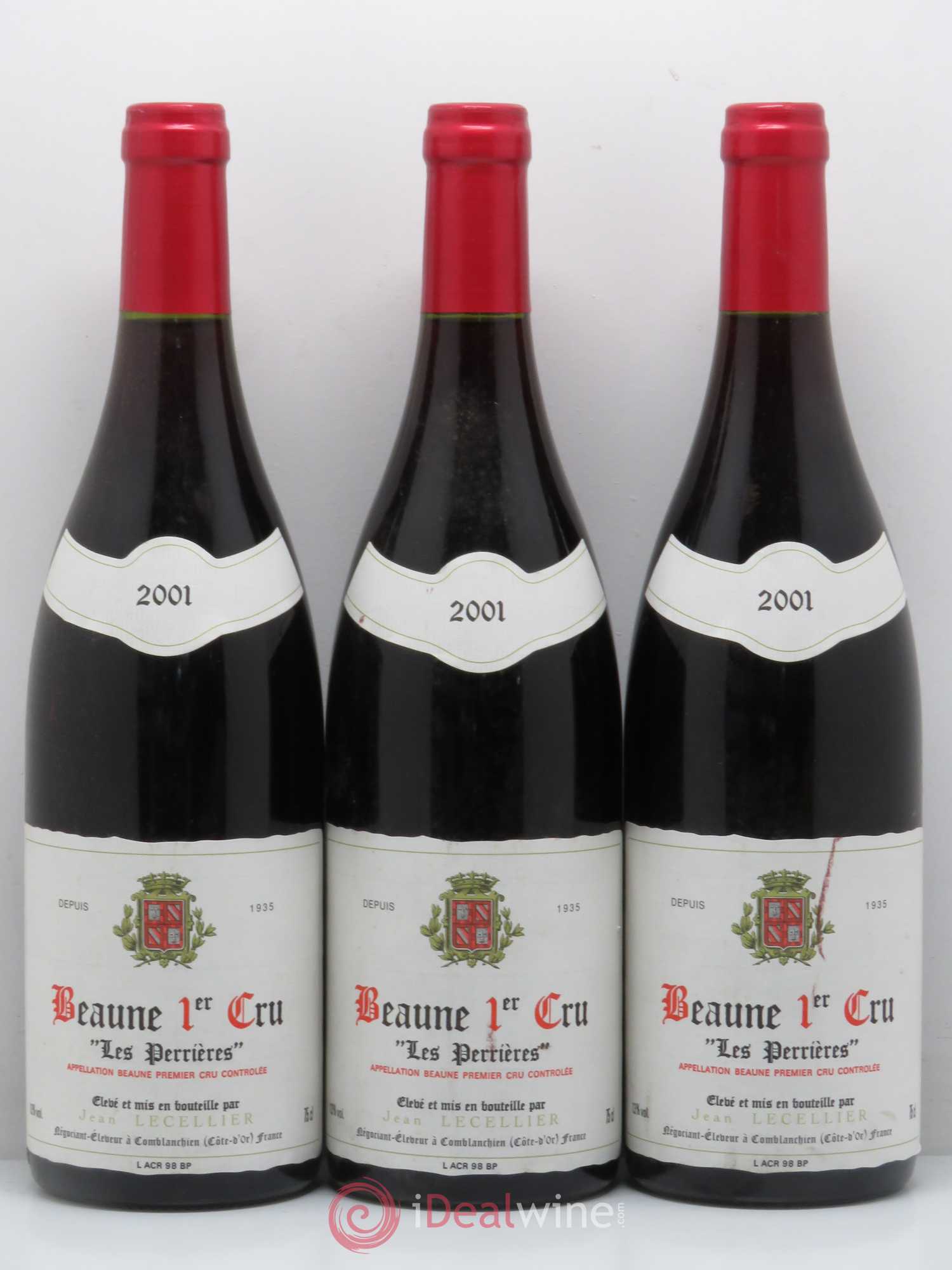 Beaune 1er Cru Perrieres J.Lecellier 2001 - Lot de 12 bouteilles - 2