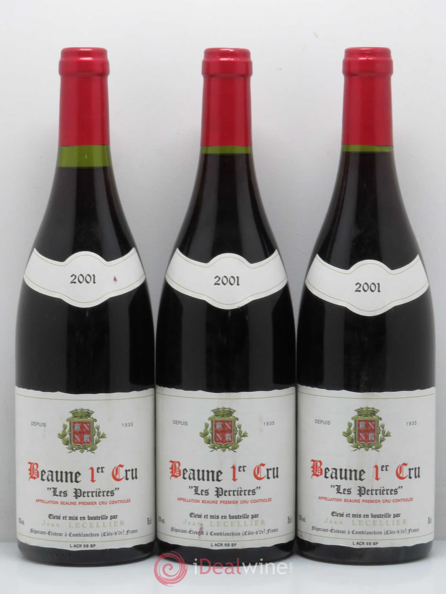 Beaune 1er Cru Perrieres J.Lecellier 2001 - Lot de 12 bouteilles - 3