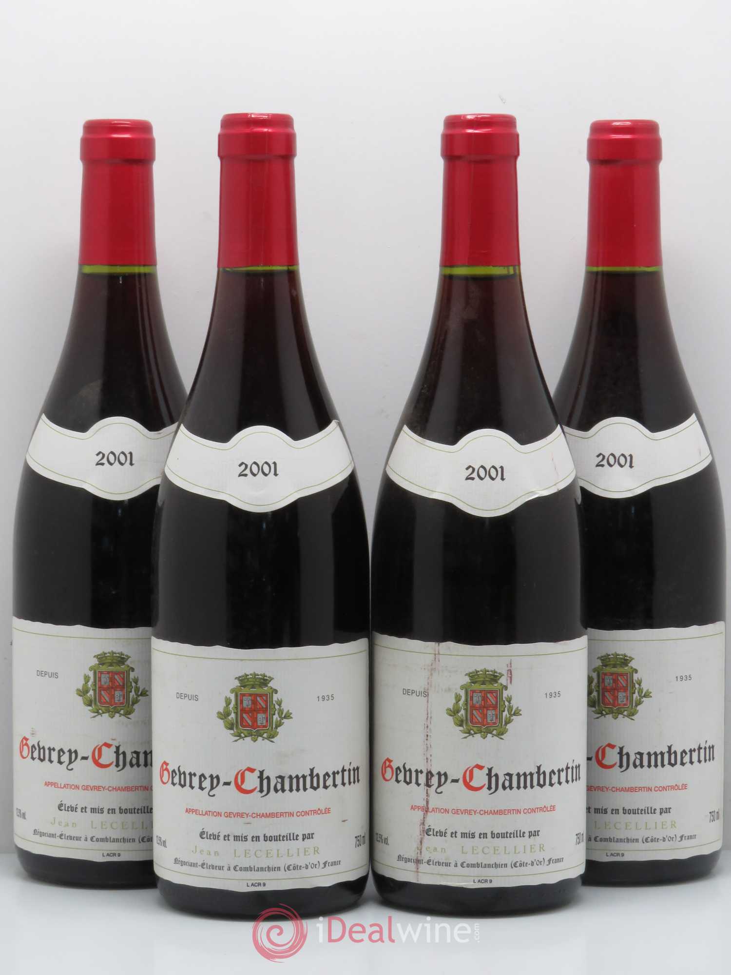 Gevrey-Chambertin J.Lecellier 2001 - Lot de 4 bouteilles - 0