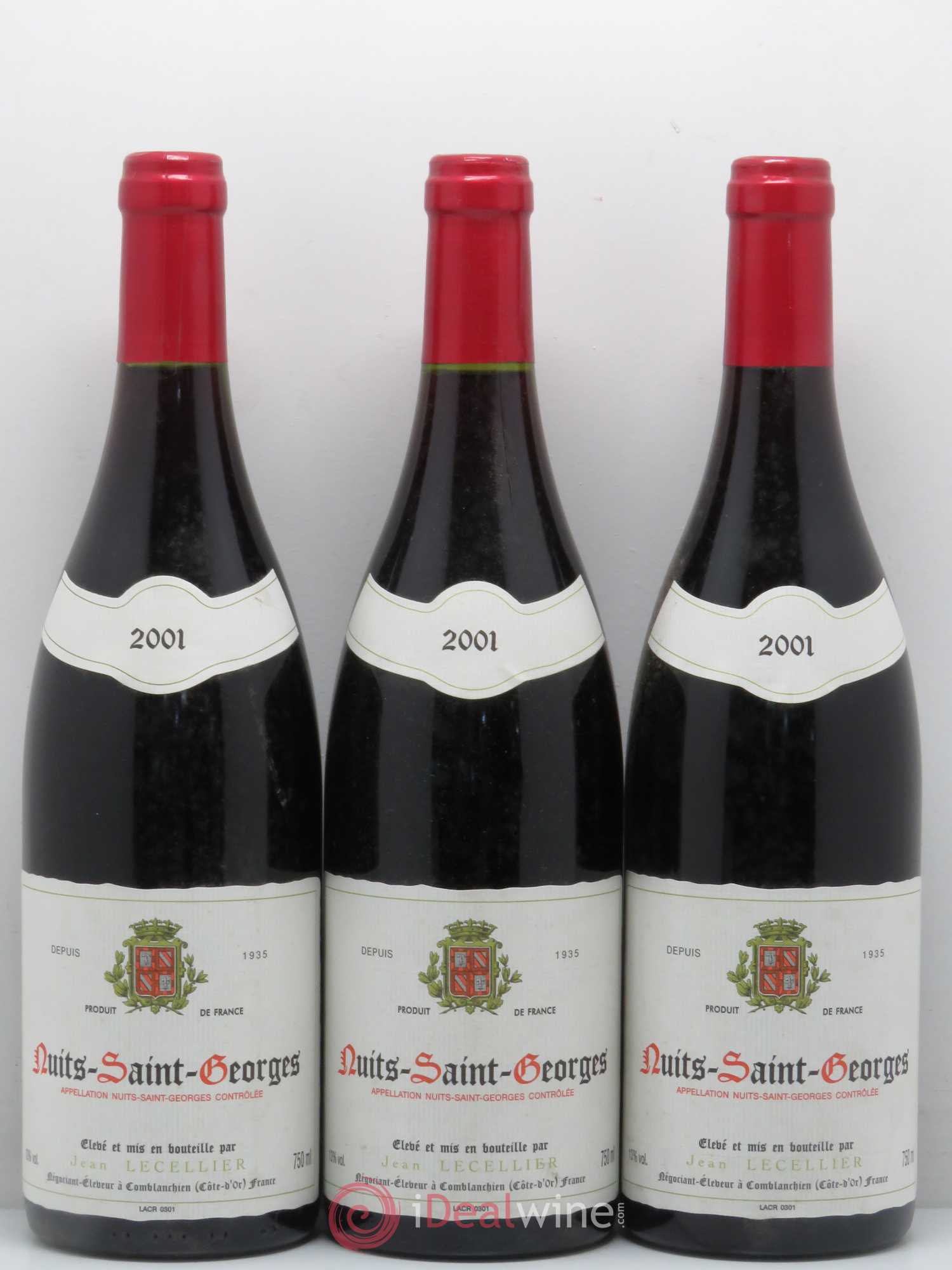 Nuits-Saint-Georges J.Lecellier 2001 - Lot de 12 bouteilles - 1