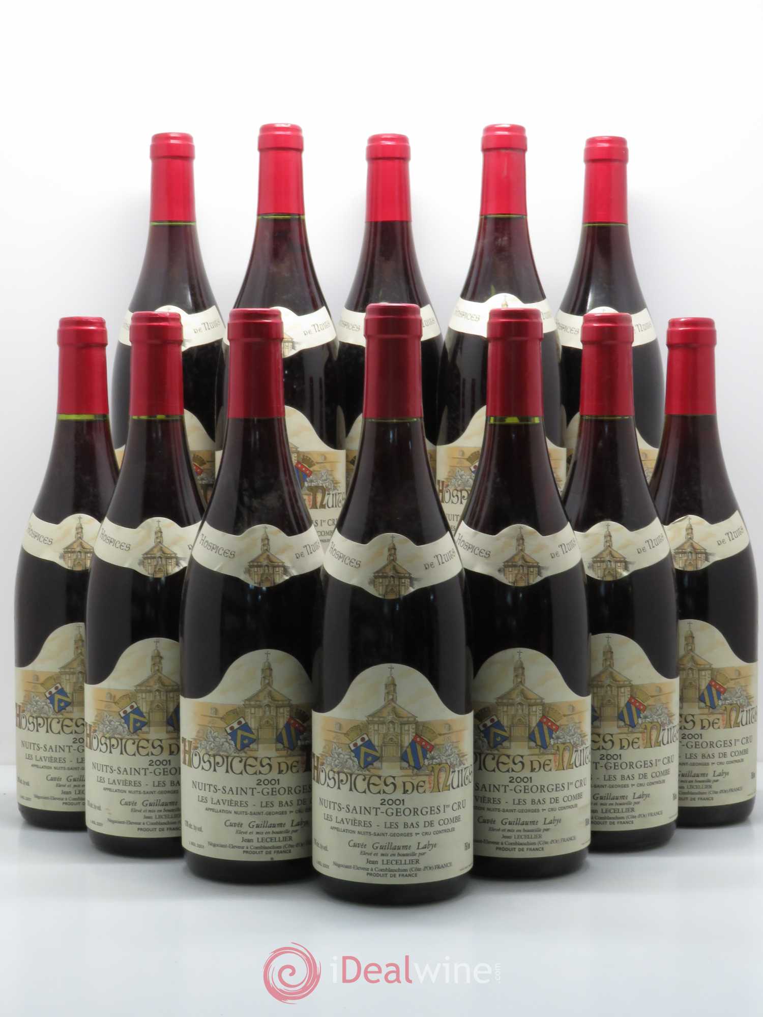 Nuits-Saint-Georges 1er Cru Les Lavieres Les bas de combe cuvée Guillaume Labye Hospices de Nuits Saint Georges 2001 - Posten von 12 Flaschen - 0