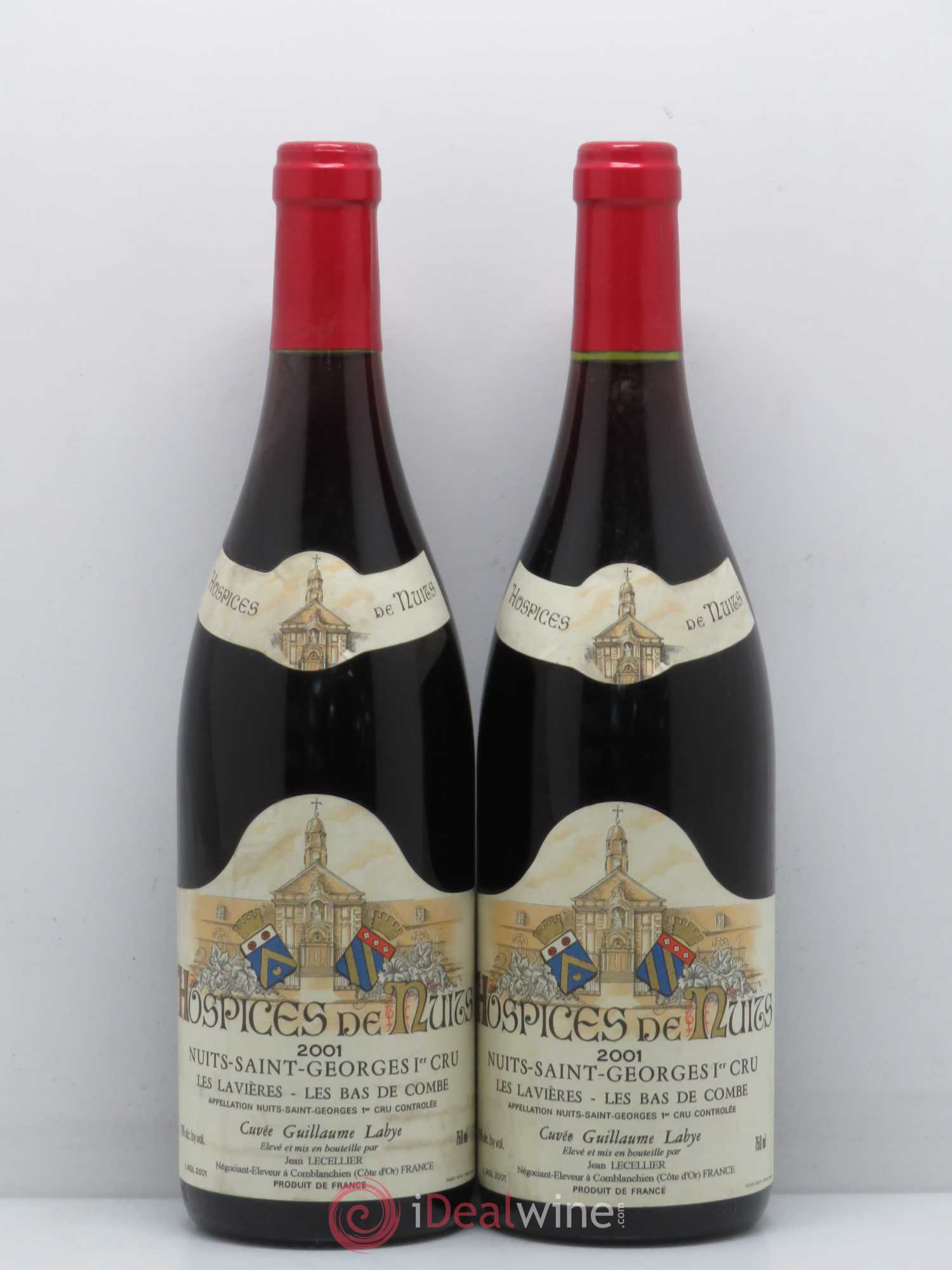 Nuits-Saint-Georges 1er Cru Les Lavieres Les bas de combe cuvée Guillaume Labye Hospices de Nuits Saint Georges 2001 - Posten von 2 Flaschen - 0