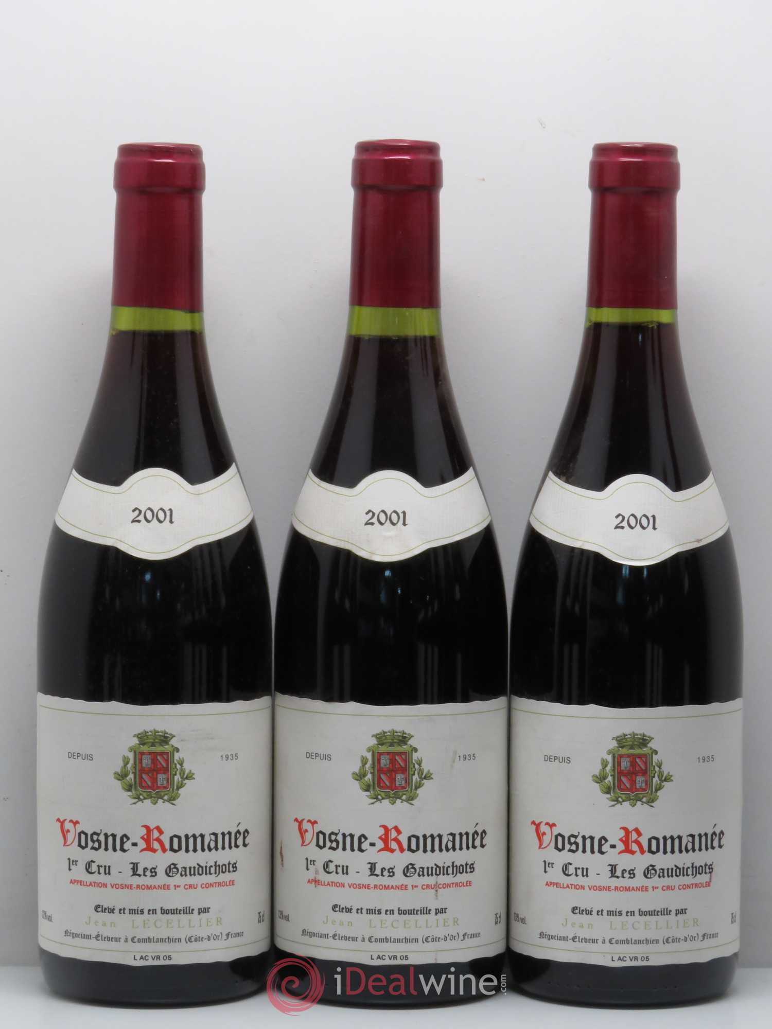 Vosne-Romanée 1er Cru Gaudichots J.Lecellier 2001 - Lot de 12 bouteilles - 1