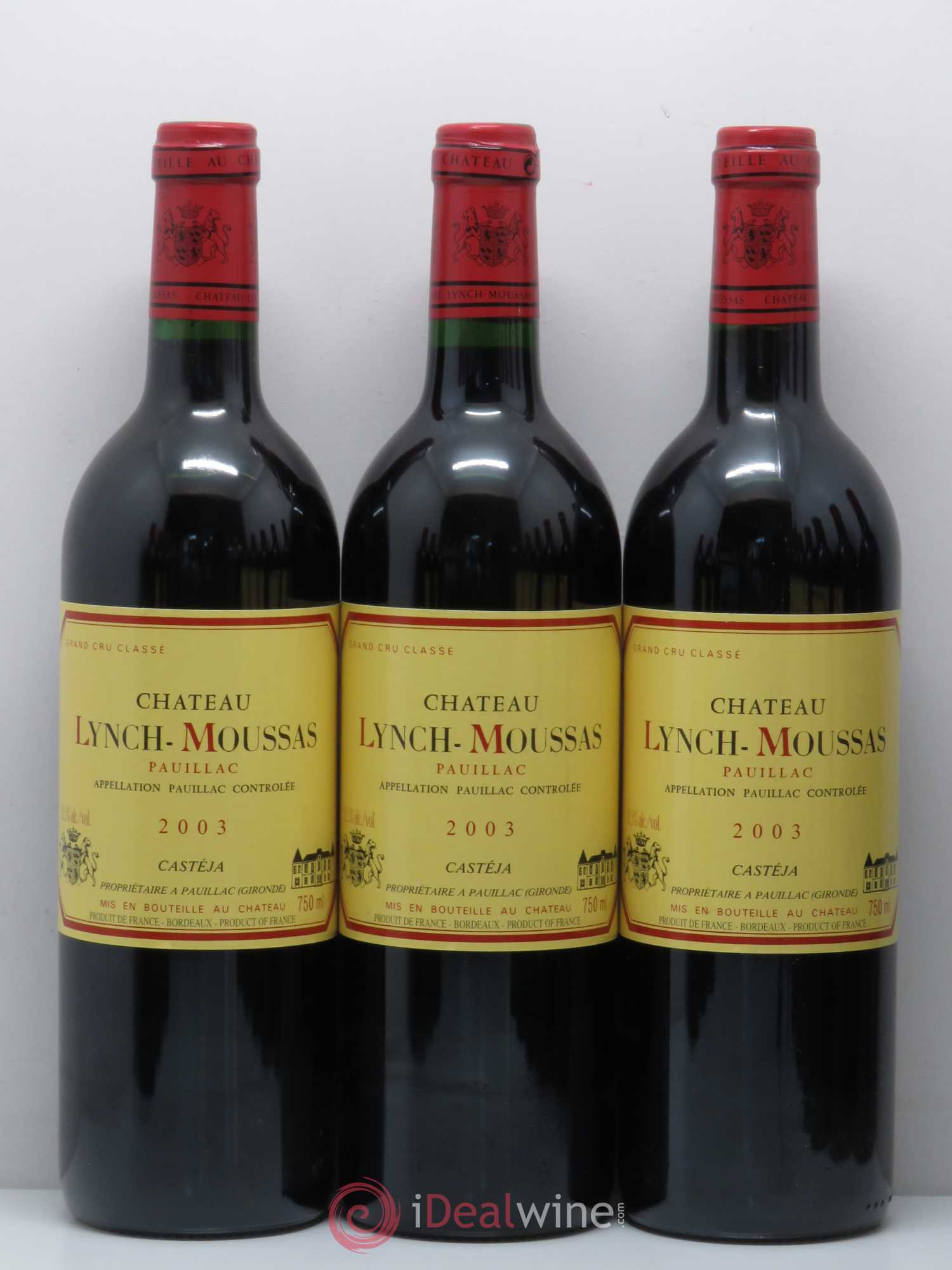 Château Lynch Moussas 5ème Grand Cru Classé 2003 - Lot de 12 bouteilles - 1