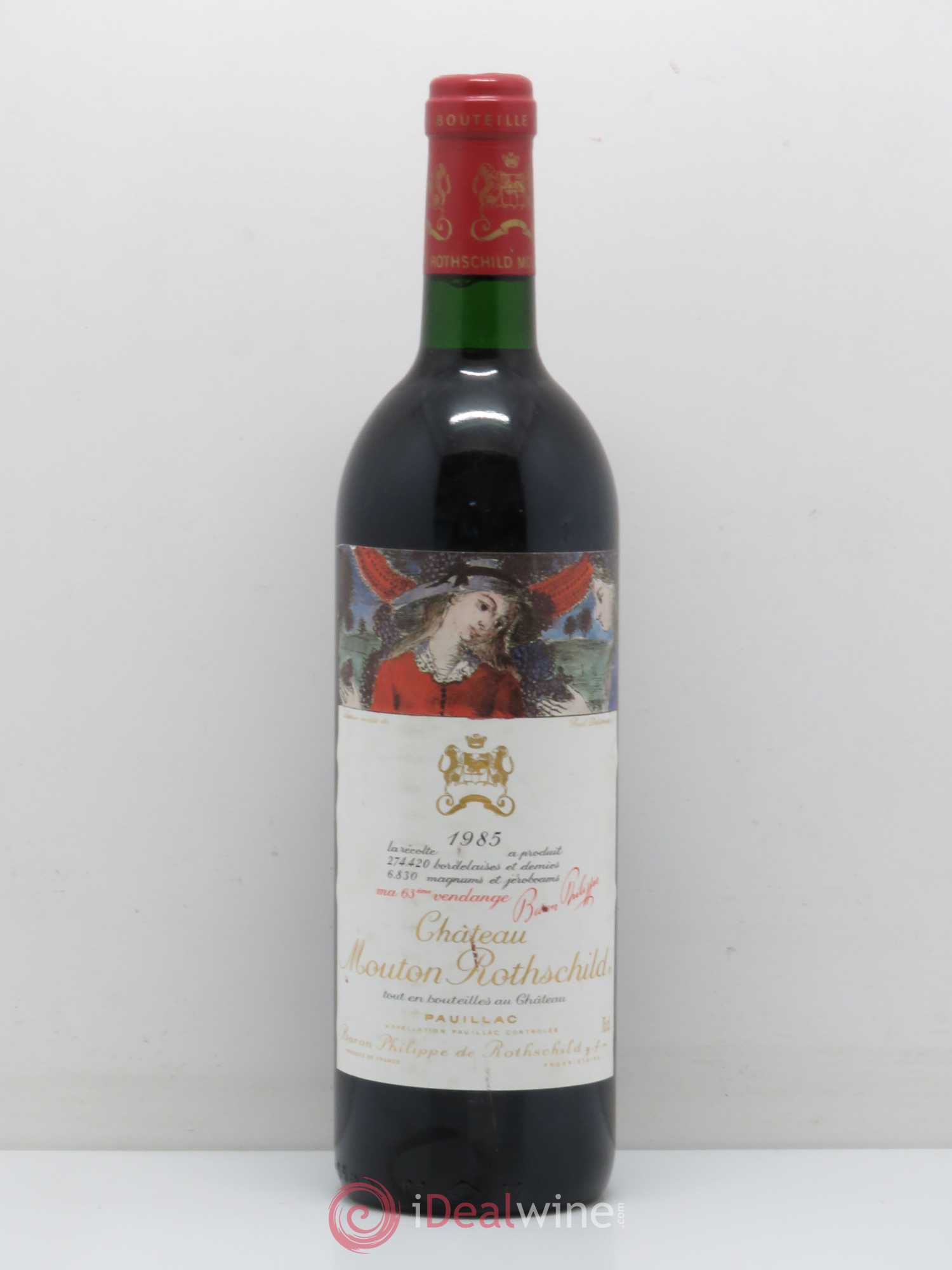 Château Mouton Rothschild 1er Grand Cru Classé 1985 - Lot de 1 bouteille - 0