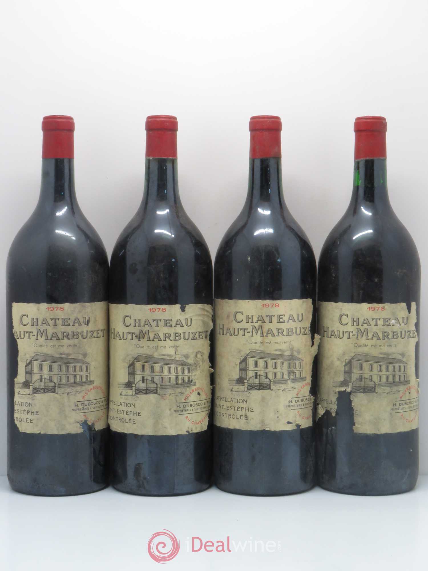 Château Haut Marbuzet 1978 - Lot de 4 magnums - 0