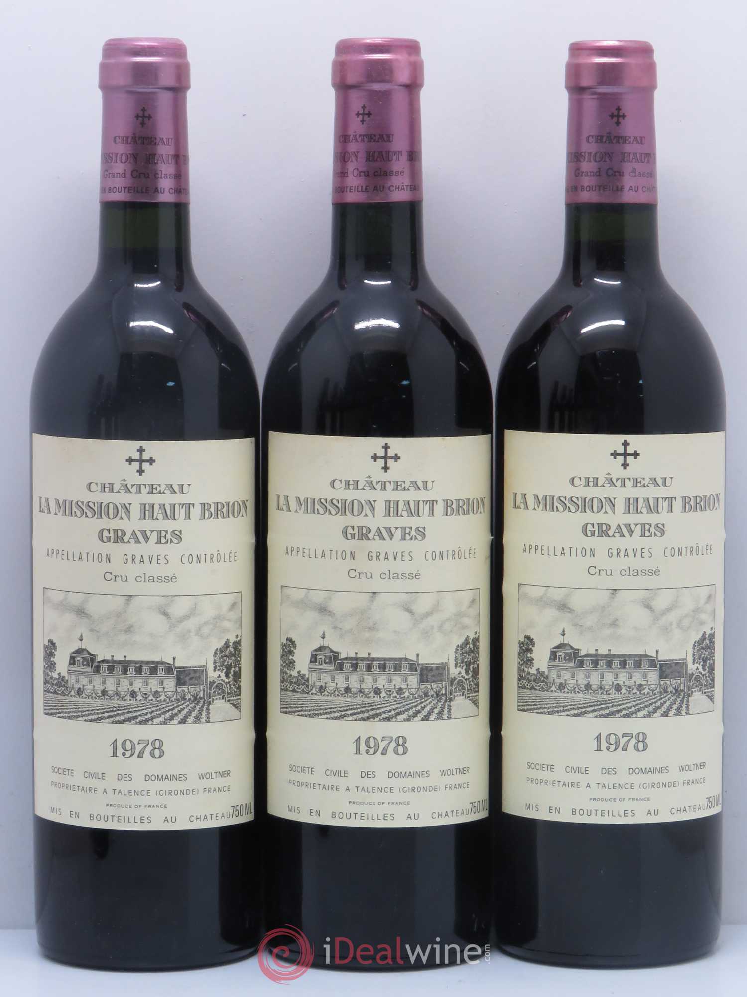 Château la Mission Haut-Brion Cru Classé de Graves 1978 - Lot de 12 bouteilles - 1