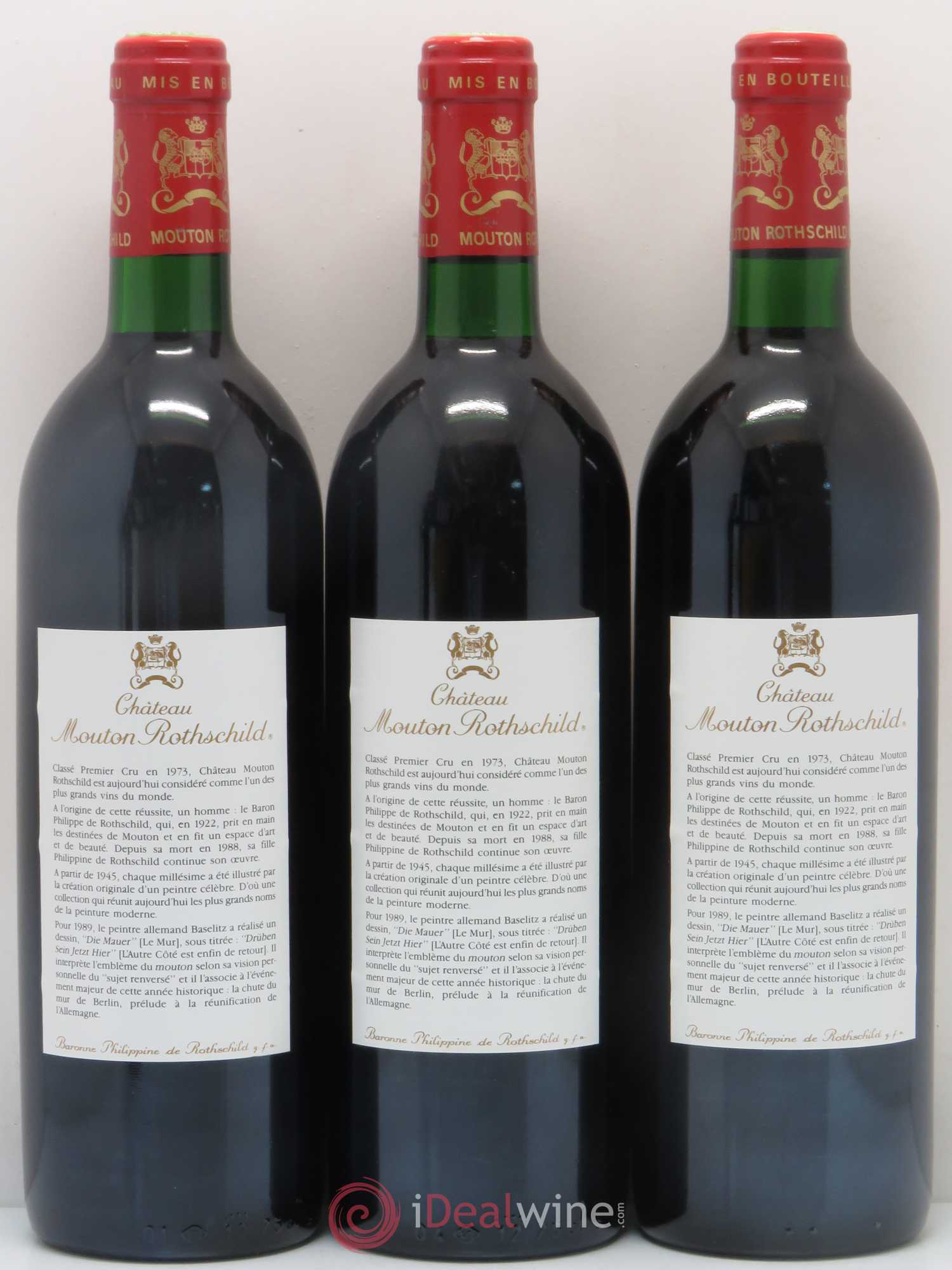 Château Mouton Rothschild 1er Grand Cru Classé 1989 - Lot de 12 bouteilles - 2
