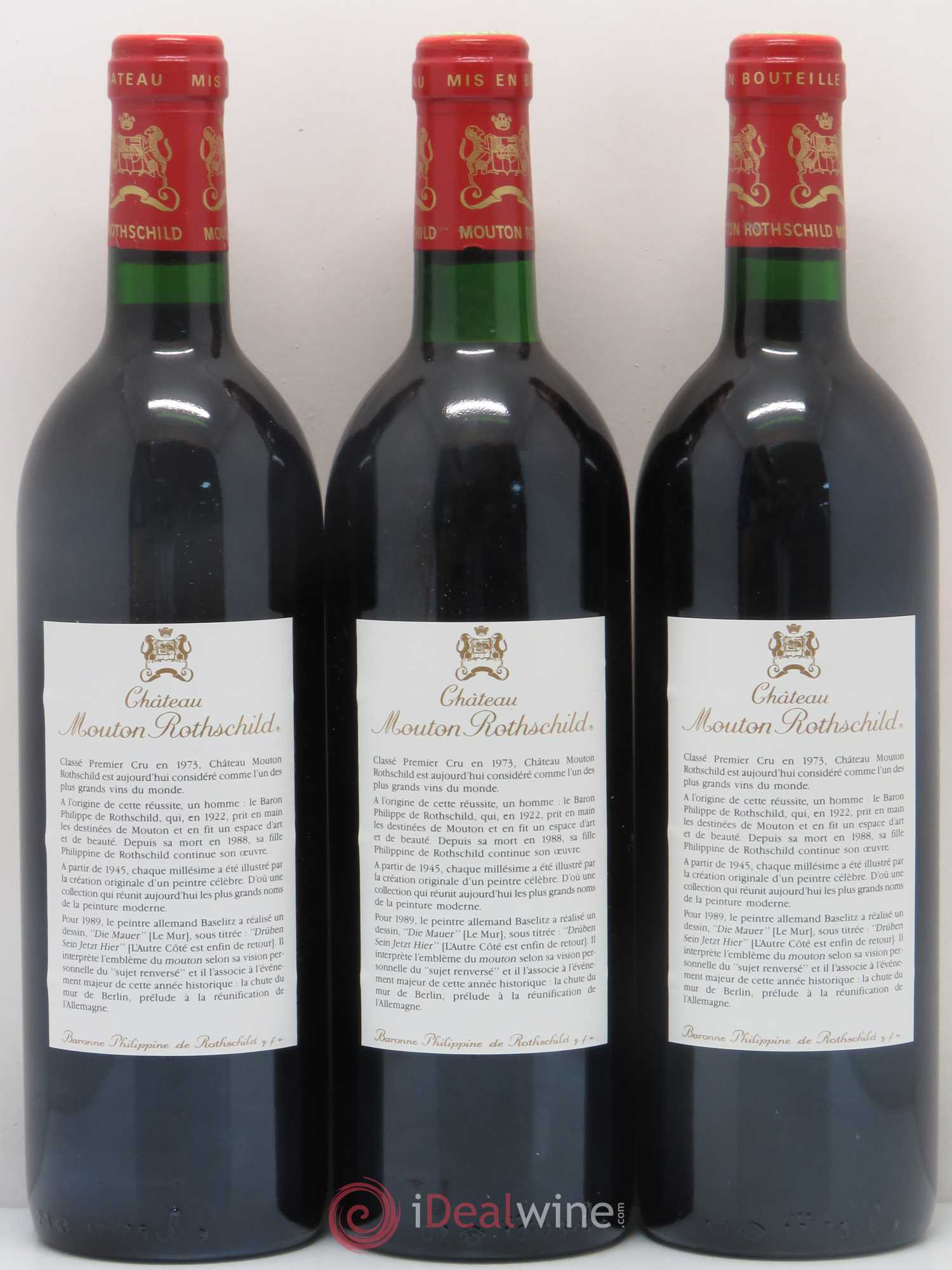 Château Mouton Rothschild 1er Grand Cru Classé 1989 - Lot de 12 bouteilles - 4
