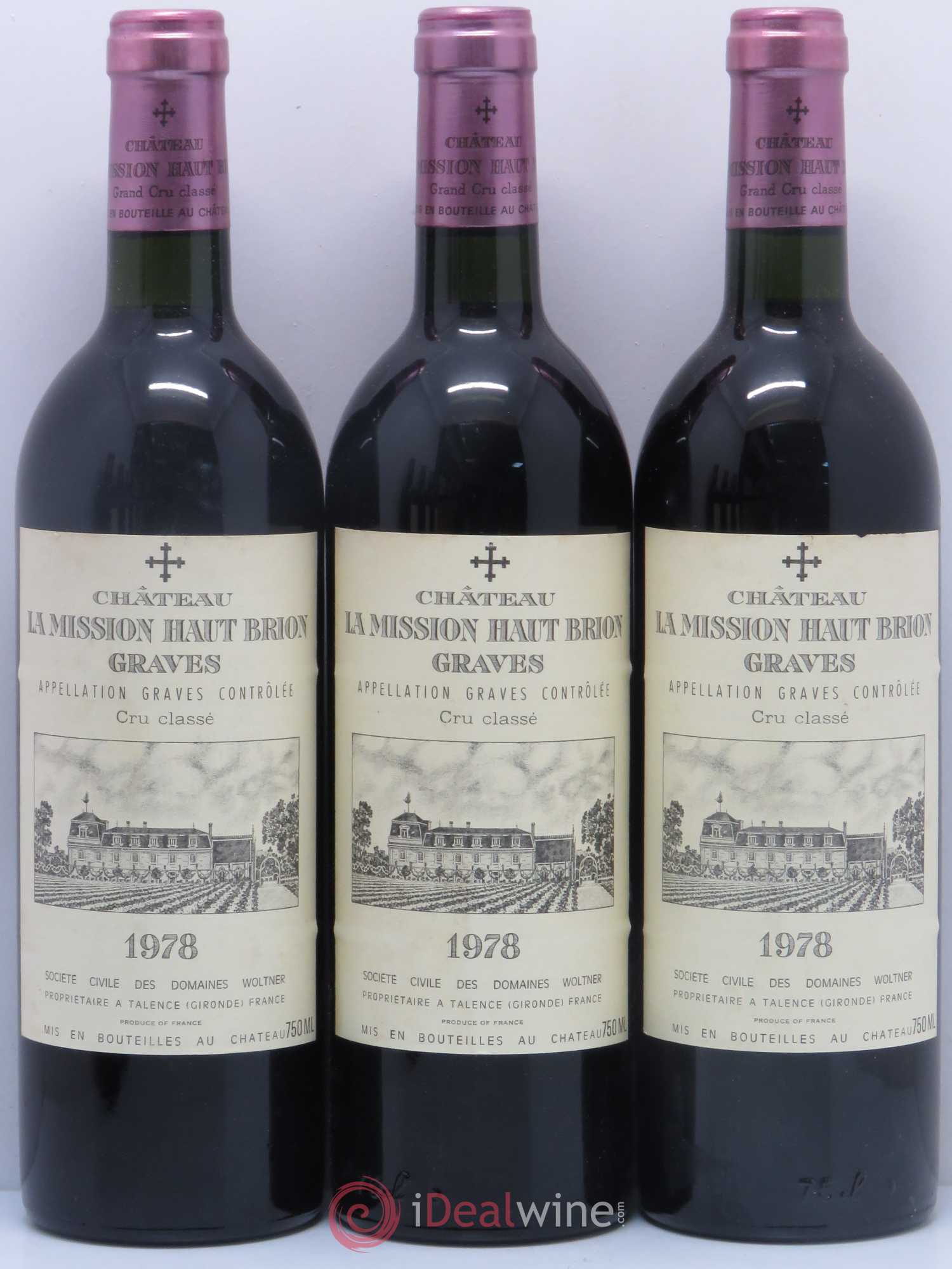 Château la Mission Haut-Brion Cru Classé de Graves 1978 - Lot de 12 bouteilles - 1