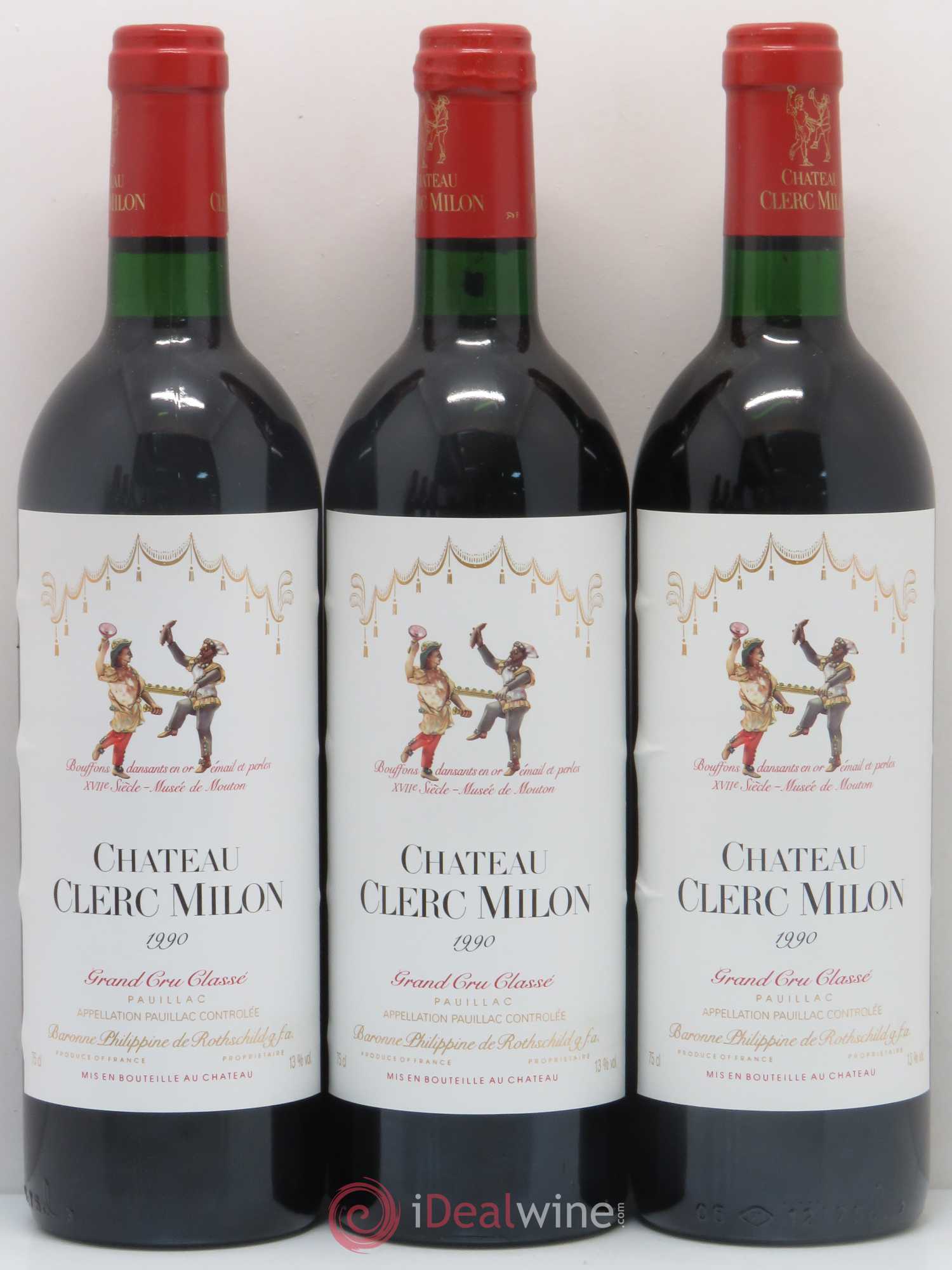 Château Clerc Milon 5ème Grand Cru Classé 1990 - Lot de 12 bouteilles - 1