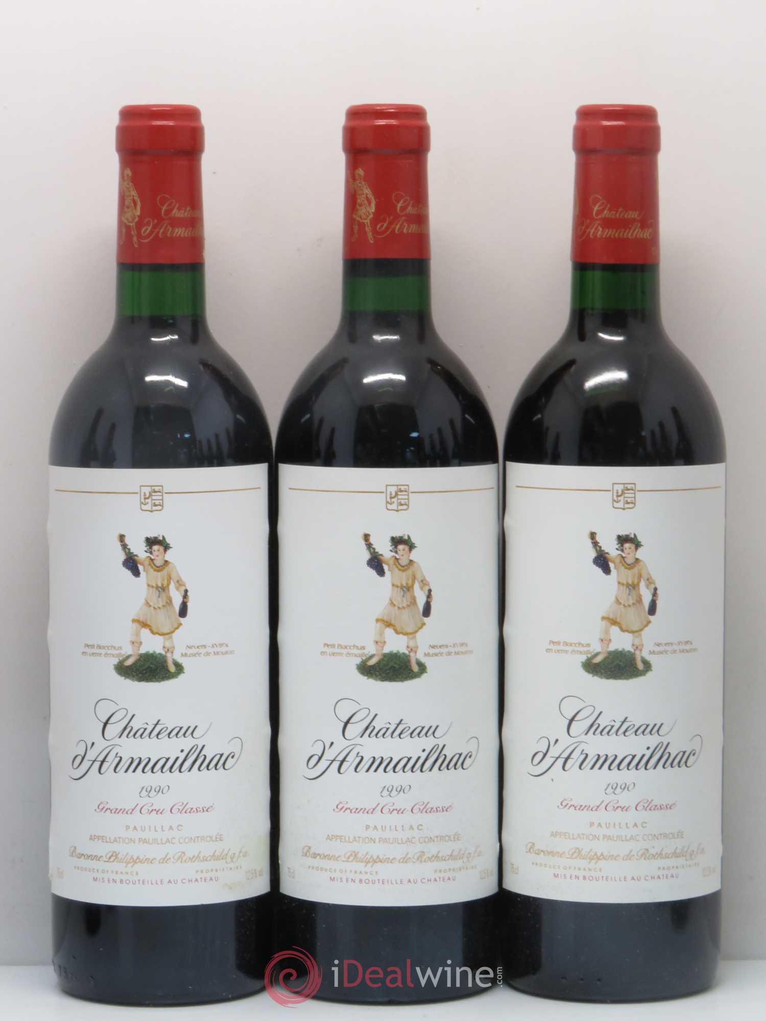 Château d' Armailhac - Mouton Baron(ne) Philippe 5ème Grand Cru Classé 1990 - Lot de 12 bouteilles - 2