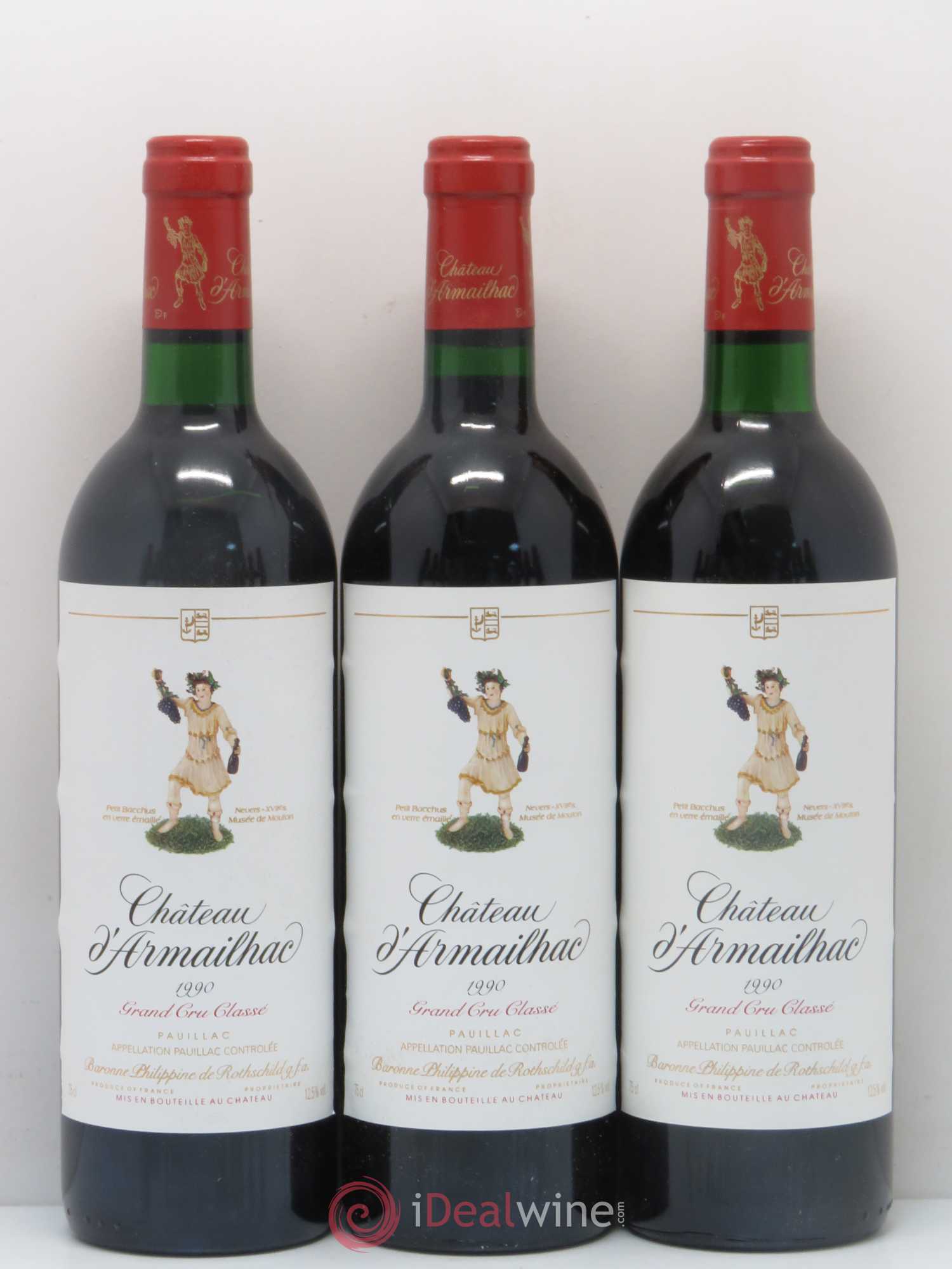 Château d' Armailhac - Mouton Baron(ne) Philippe 5ème Grand Cru Classé 1990 - Lot de 12 bouteilles - 4