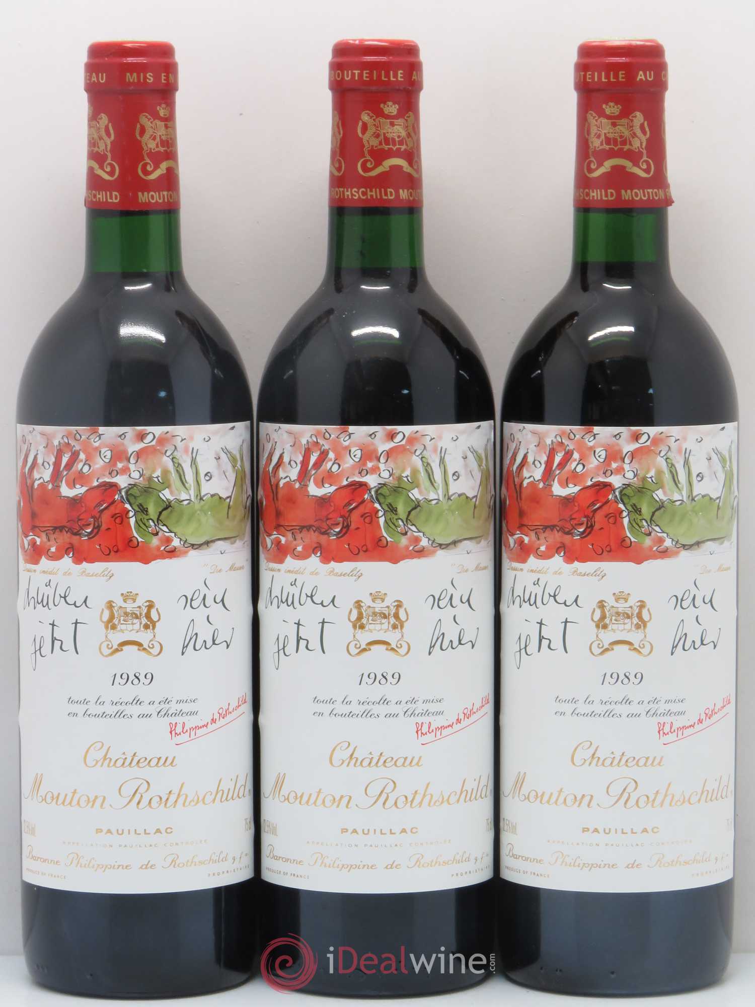 Château Mouton Rothschild 1er Grand Cru Classé 1989 - Lot de 12 bouteilles - 1