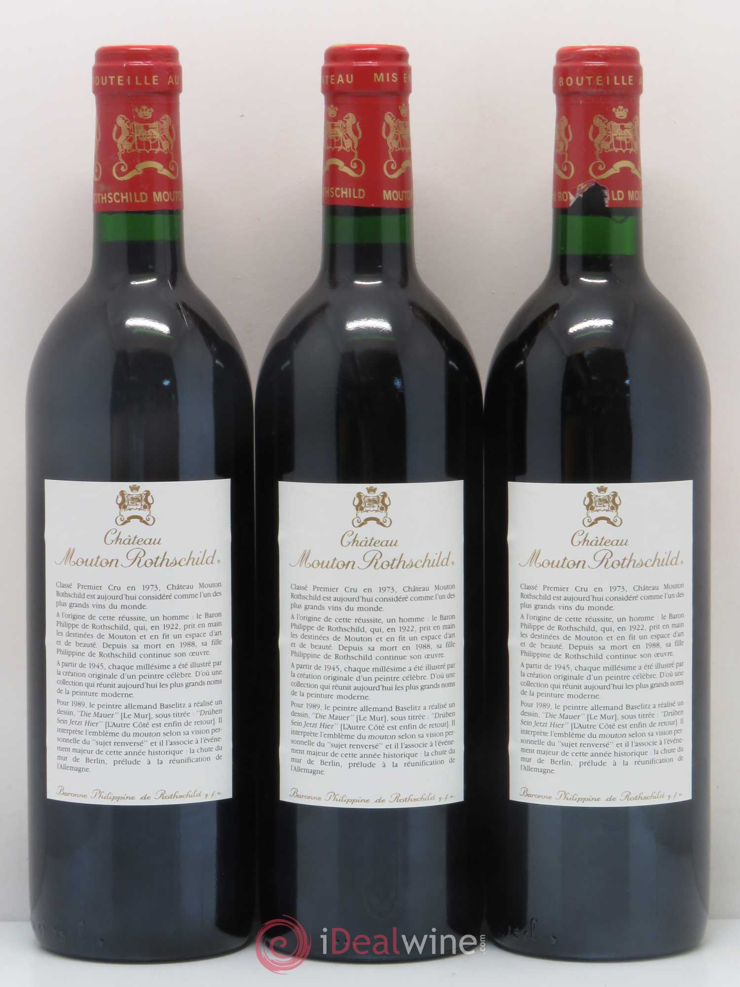 Château Mouton Rothschild 1er Grand Cru Classé 1989 - Lot de 12 bouteilles - 6