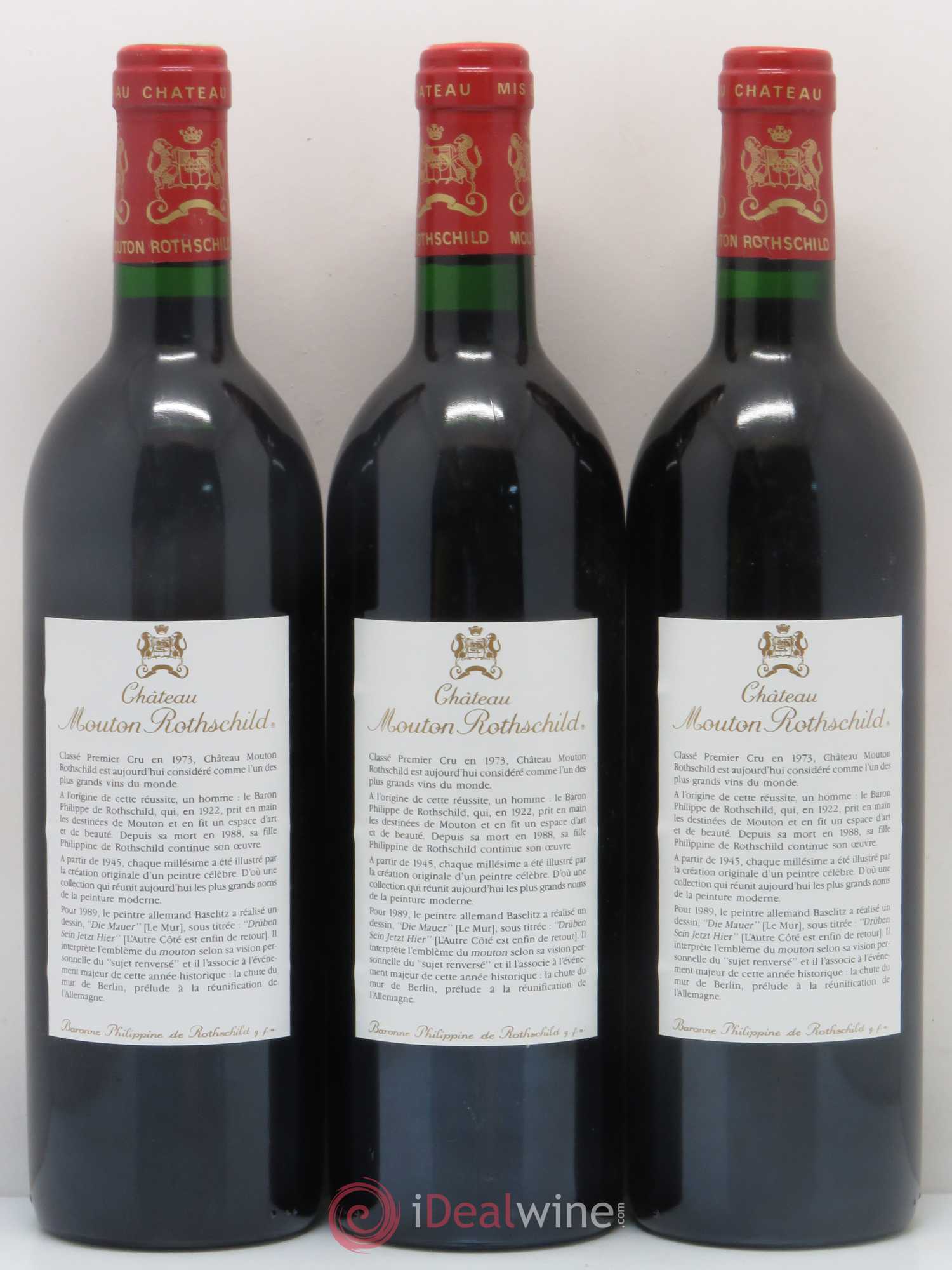 Château Mouton Rothschild 1er Grand Cru Classé 1989 - Lot de 12 bouteilles - 8
