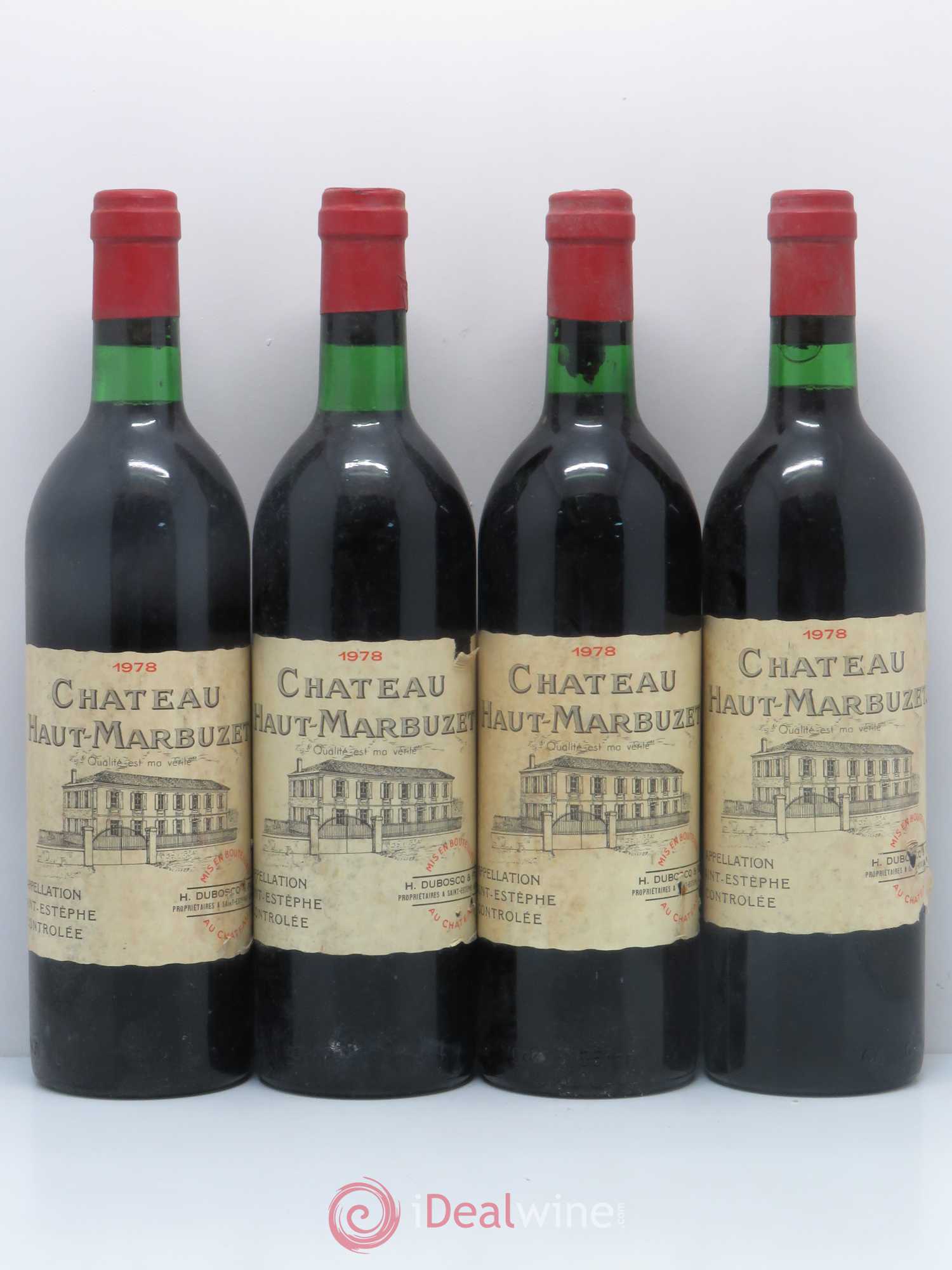 Château Haut Marbuzet 1978 - Lot de 4 bouteilles - 0