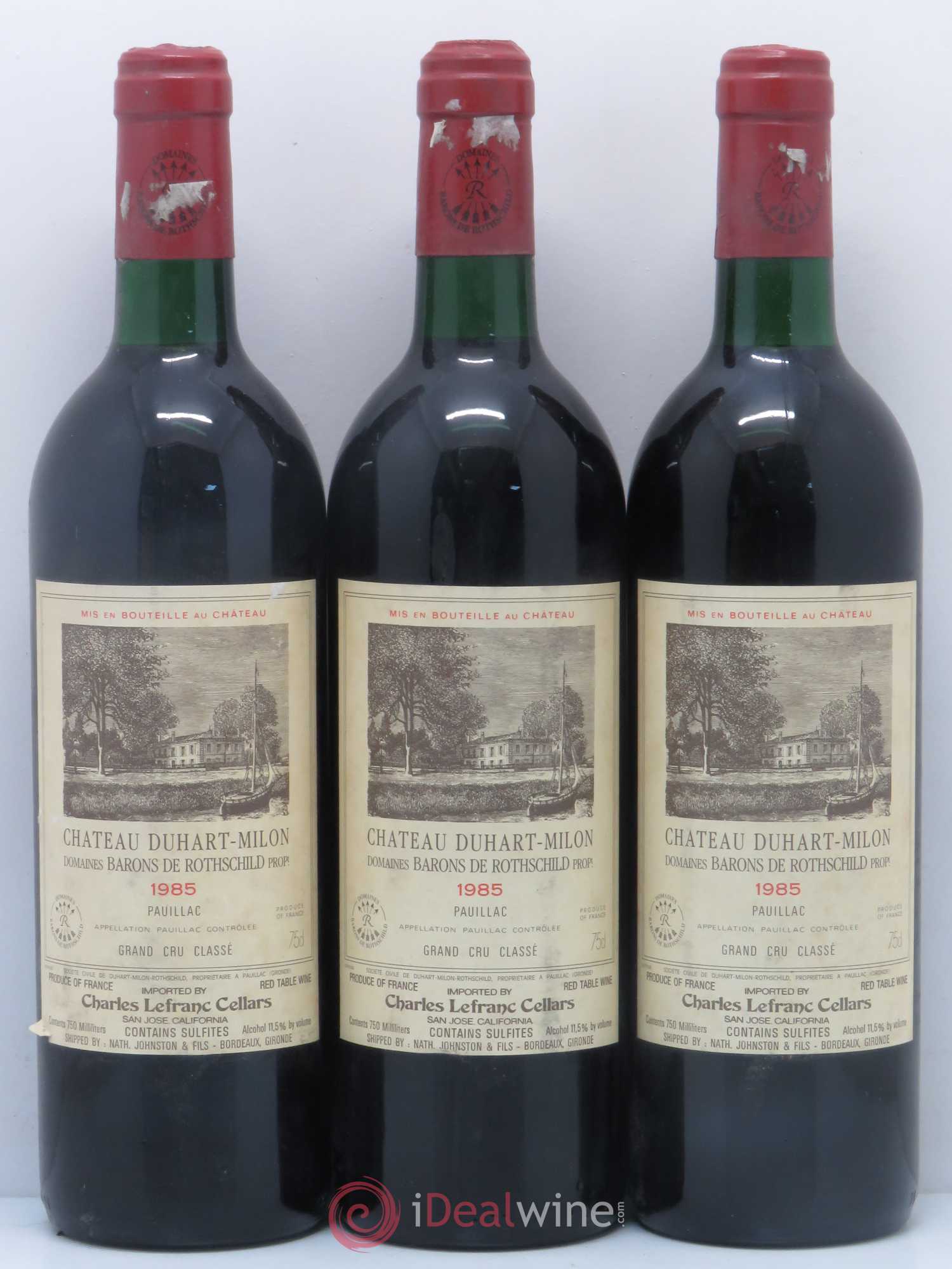 Château Duhart-Milon 4ème Grand Cru Classé 1985 - Lot de 3 bouteilles - 0