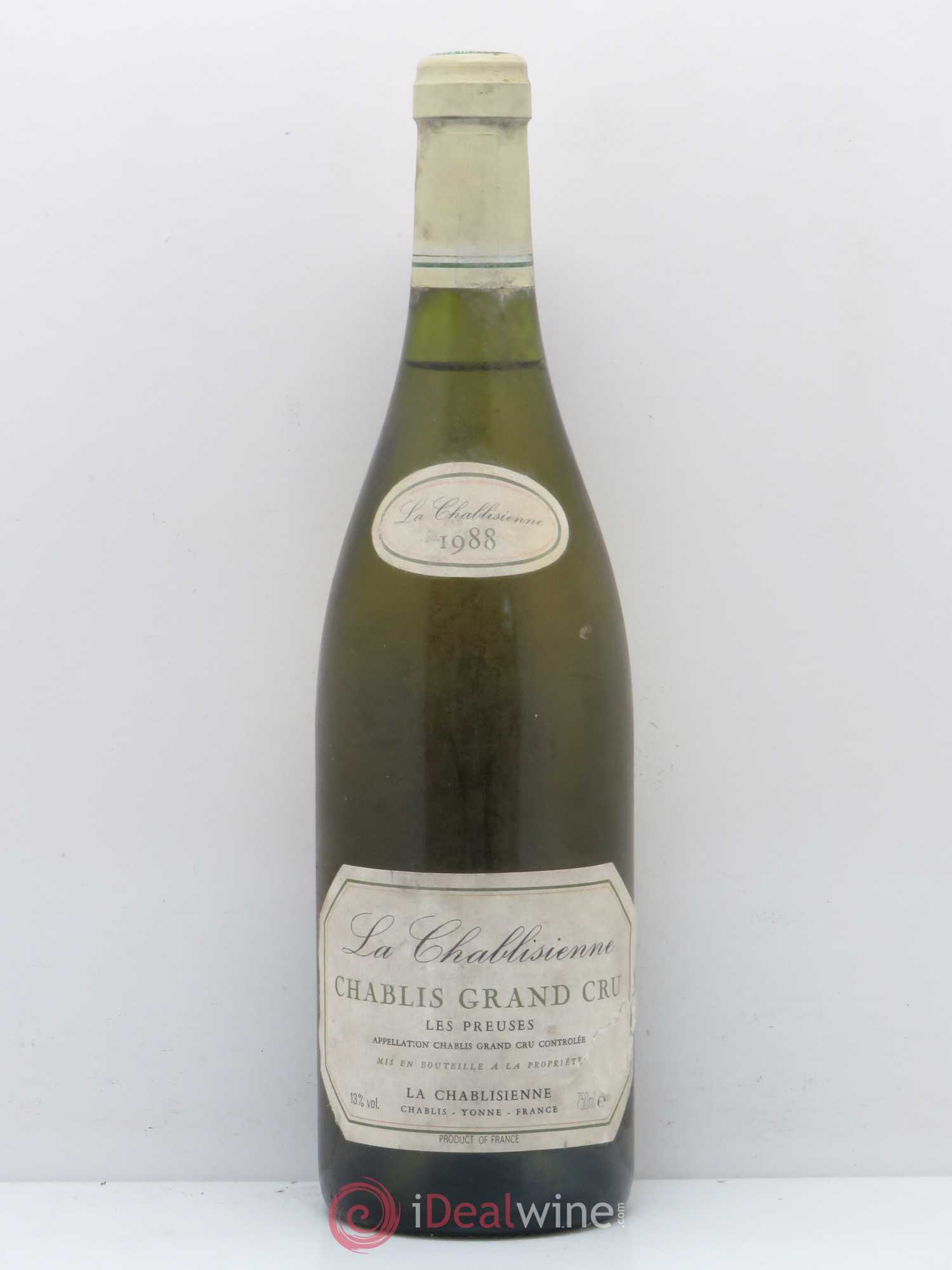 Chablis Grand Cru Les Preuses La Chablisienne 1988 - Lot de 1 bouteille - 0