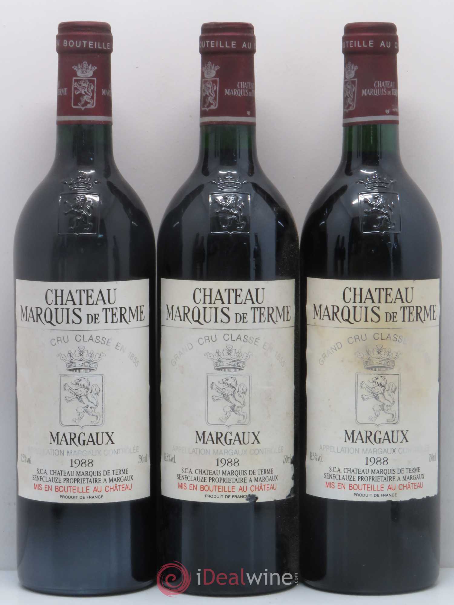 Château Marquis de Terme 4ème Grand Cru Classé 1988 - Lot de 6 bouteilles - 1