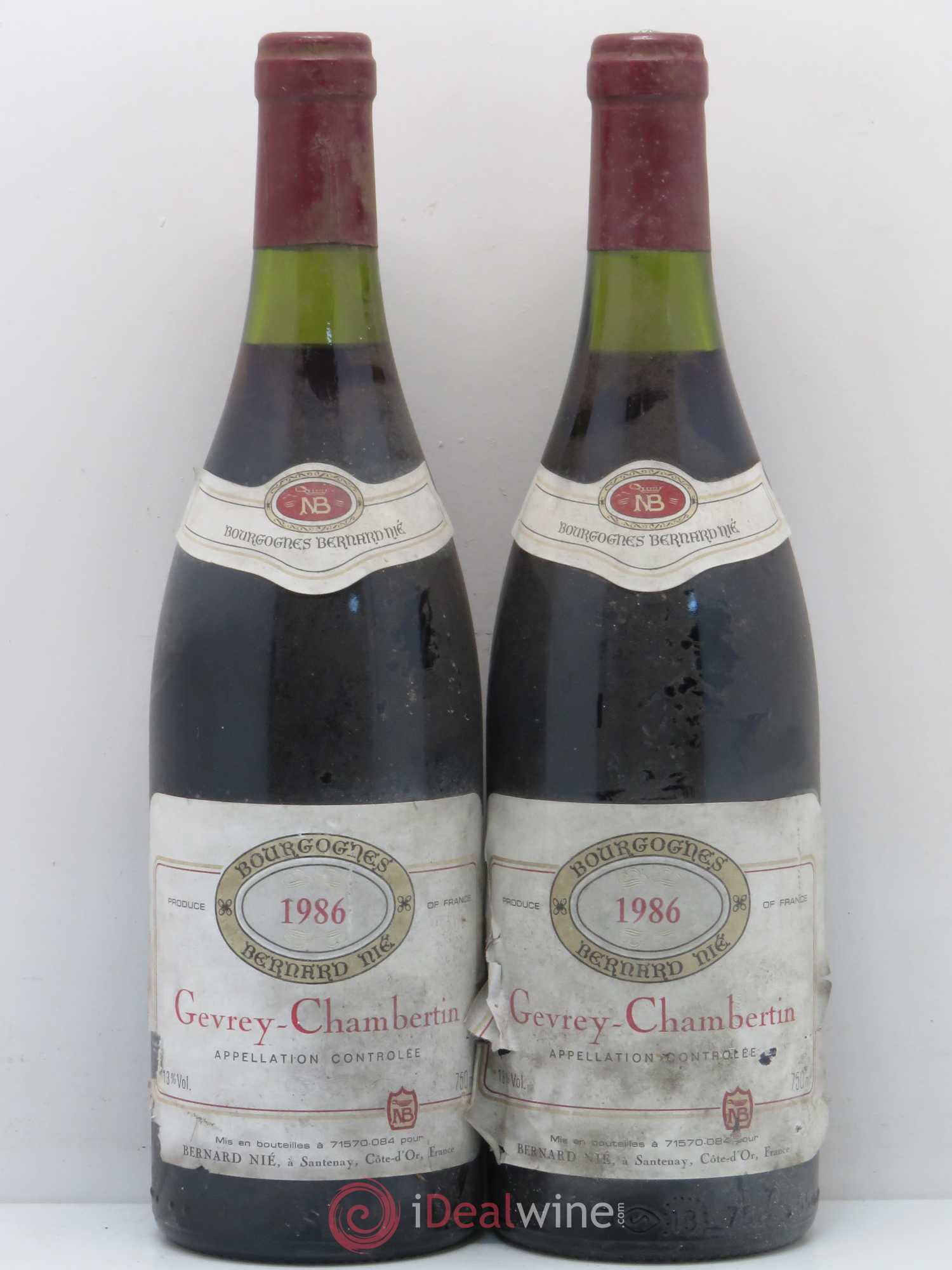 Gevrey-Chambertin B. Nie 1986 - Lot de 2 bouteilles - 0