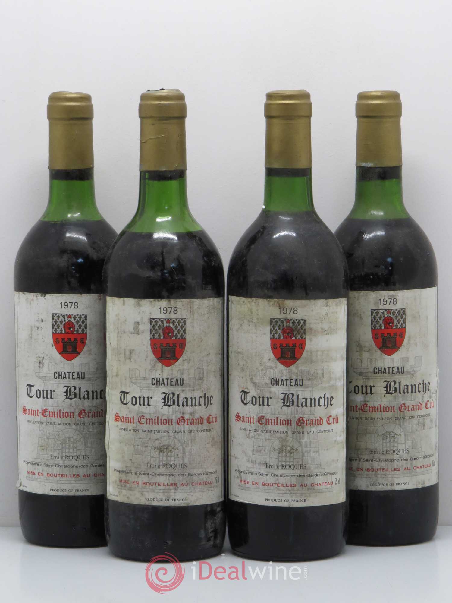 Saint-Émilion Château Tour Blanche 1978 - Posten von 4 Flaschen - 0