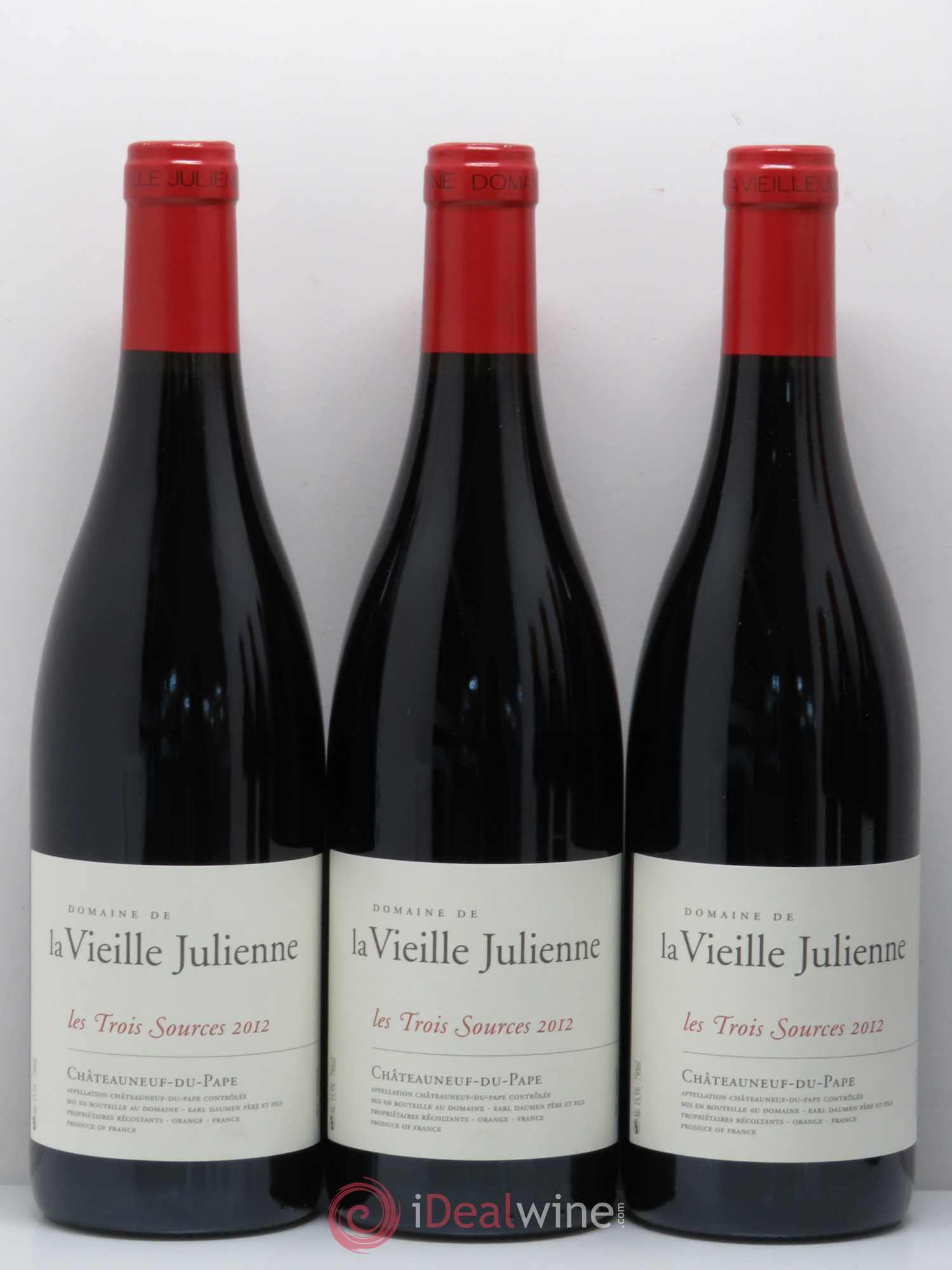 Châteauneuf-du-Pape Vieille Julienne (Domaine de la) Les Trois Sources Jean-Paul Daumen 2012 - Lot de 6 bouteilles - 1