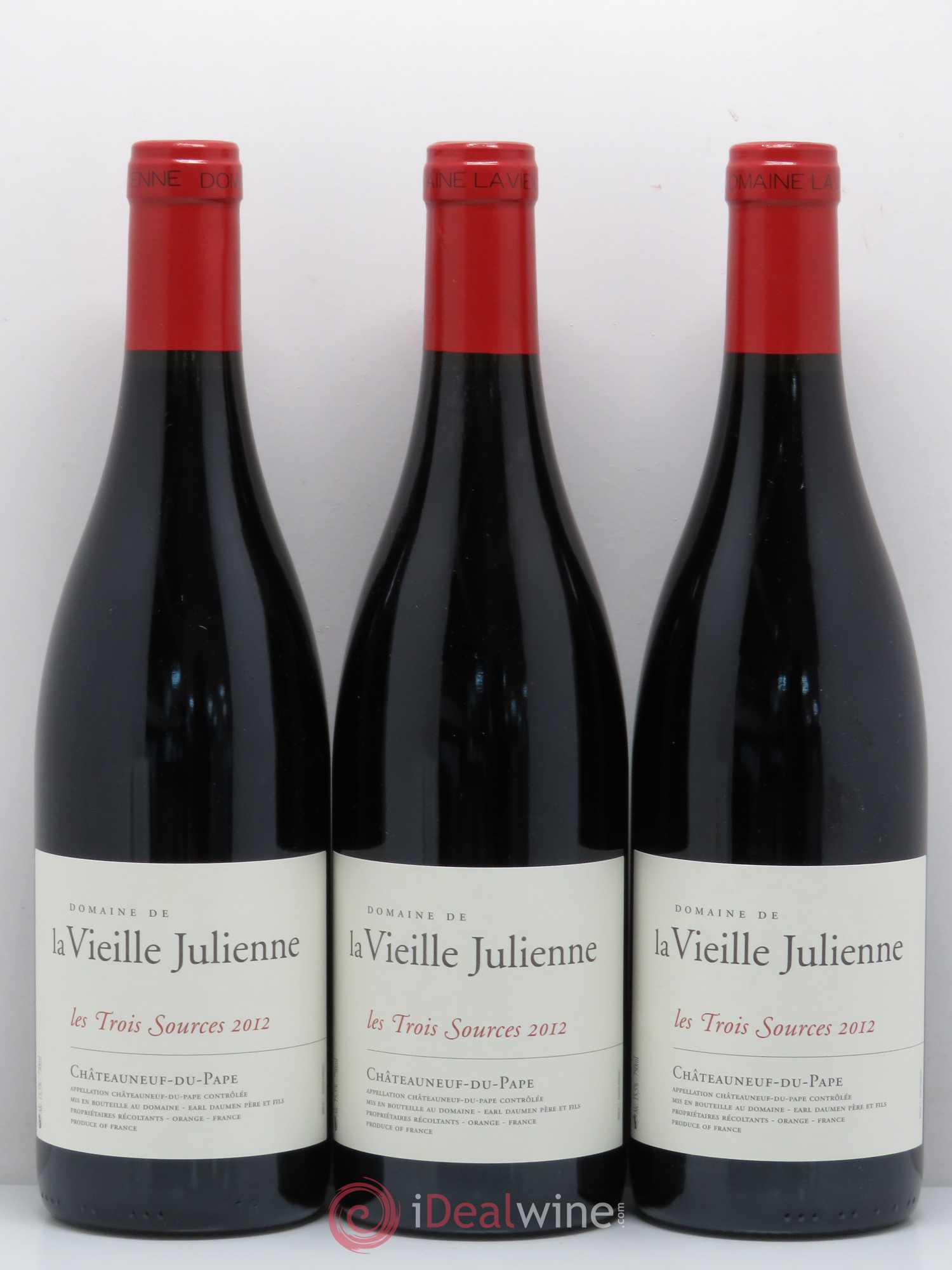 Châteauneuf-du-Pape Vieille Julienne (Domaine de la) Les Trois Sources Jean-Paul Daumen 2012 - Lot de 6 bouteilles - 2