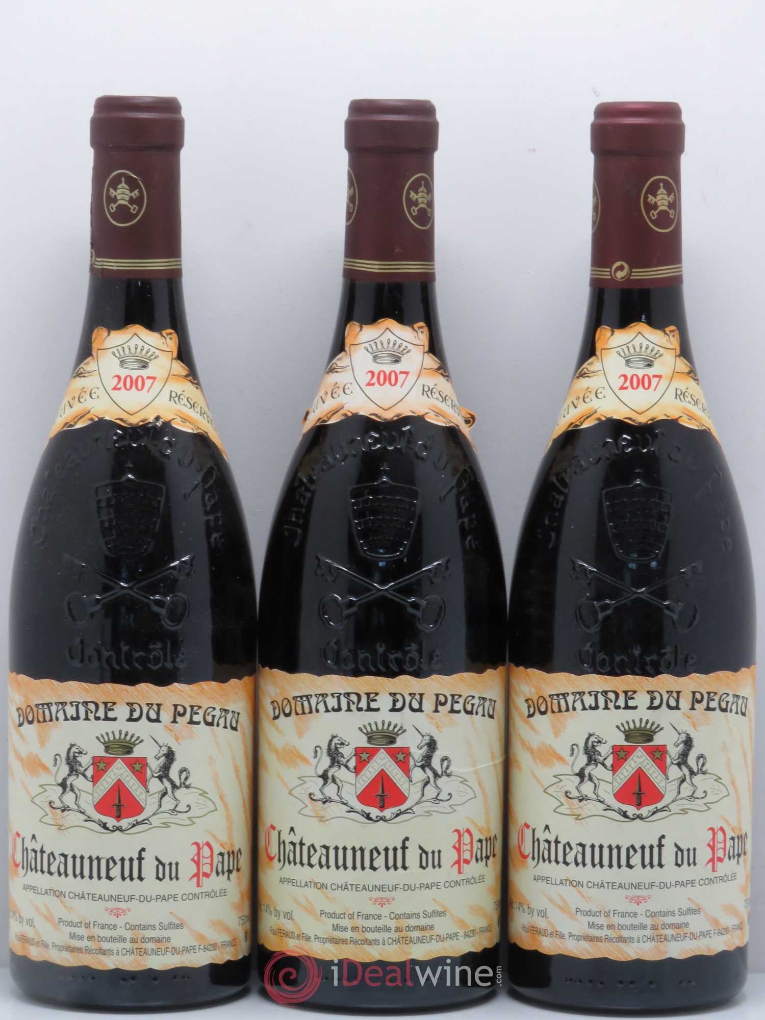 Châteauneuf-du-Pape Domaine Pegau 2007 - Posten von 3 Flaschen - 0