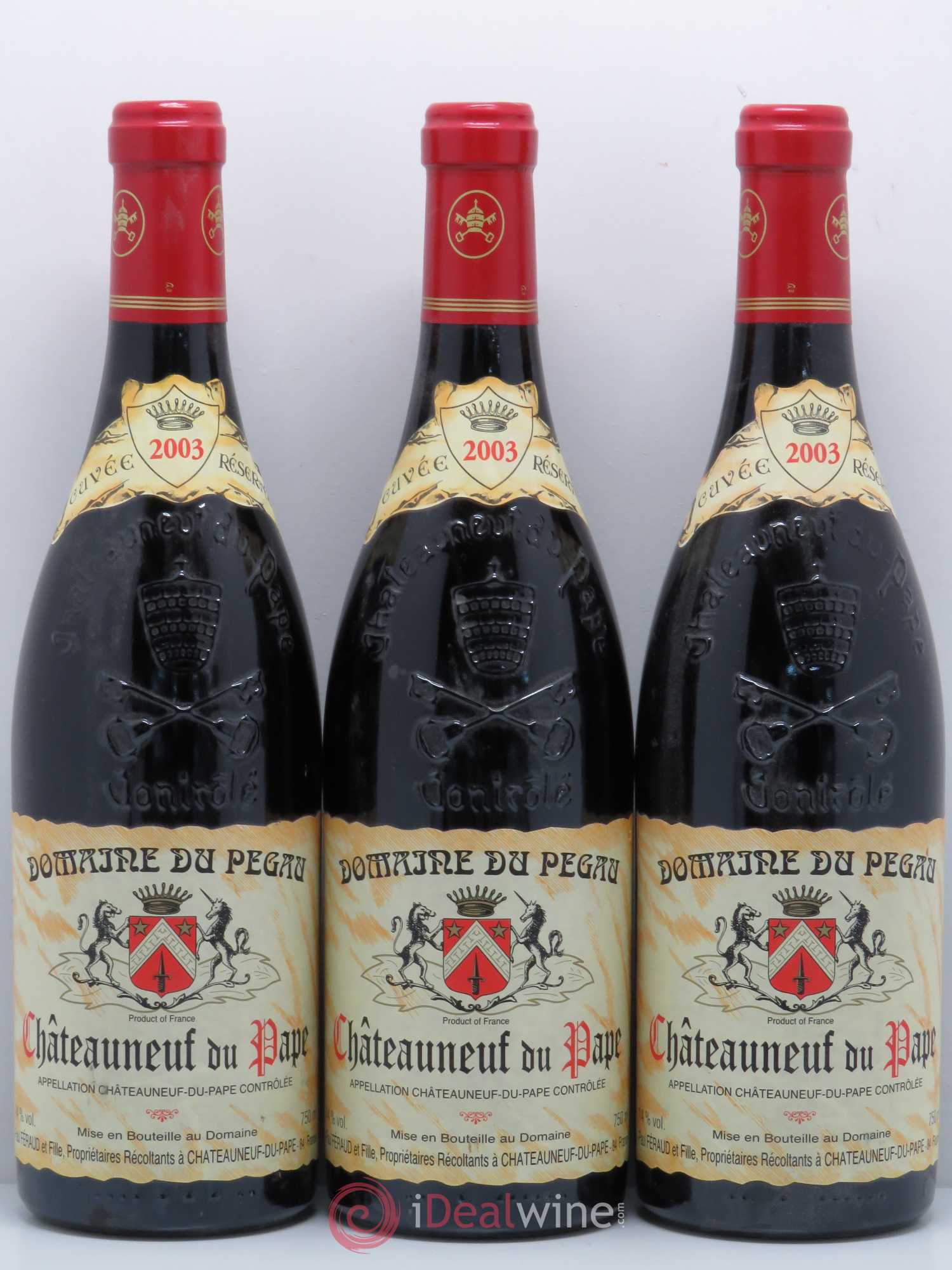 Châteauneuf-du-Pape Domaine Pegau 2003 - Posten von 3 Flaschen - 0
