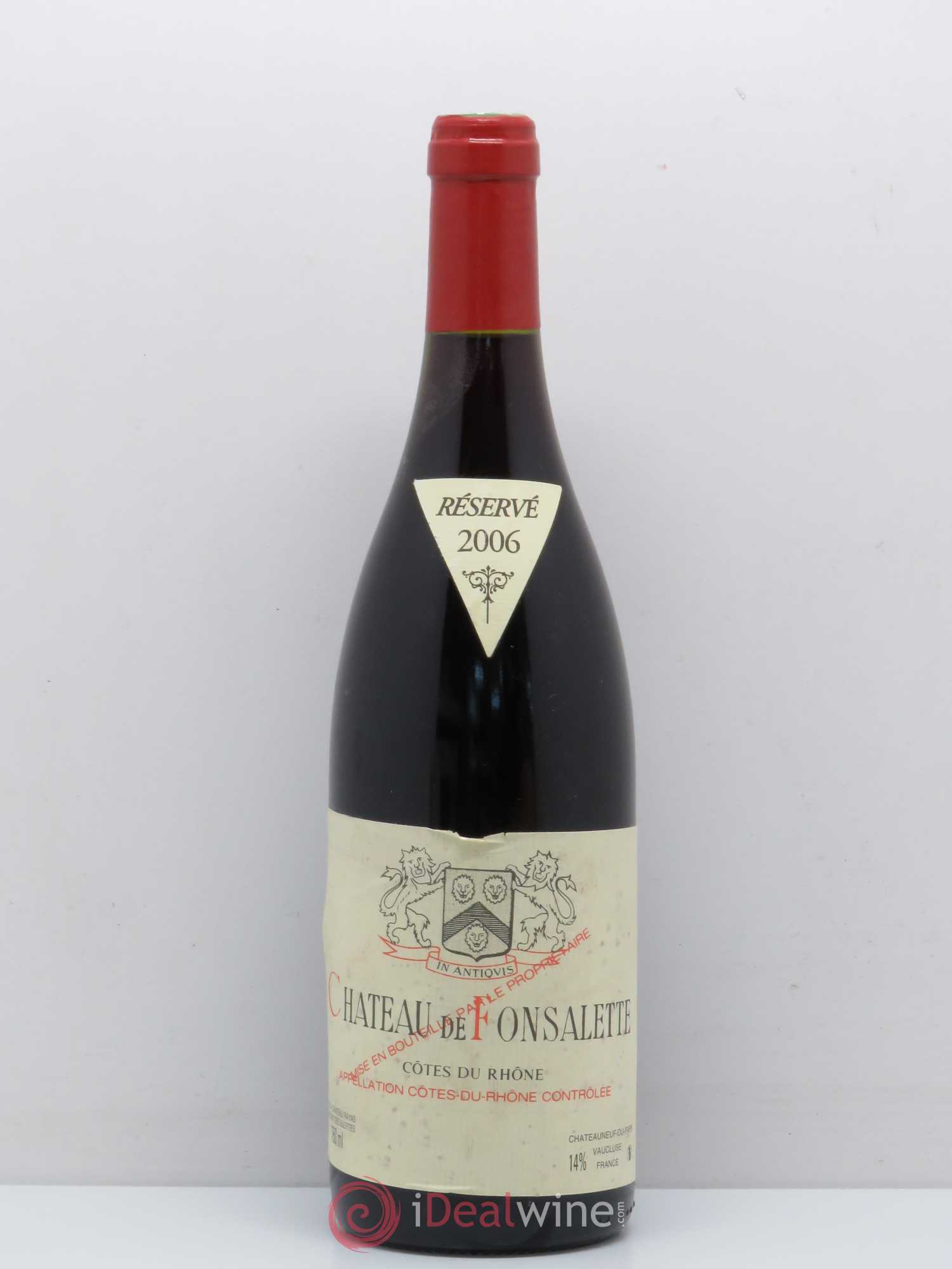 Côtes-du-Rhône Château de Fonsalette Emmanuel Reynaud 2006 - Lot de 1 bouteille - 0