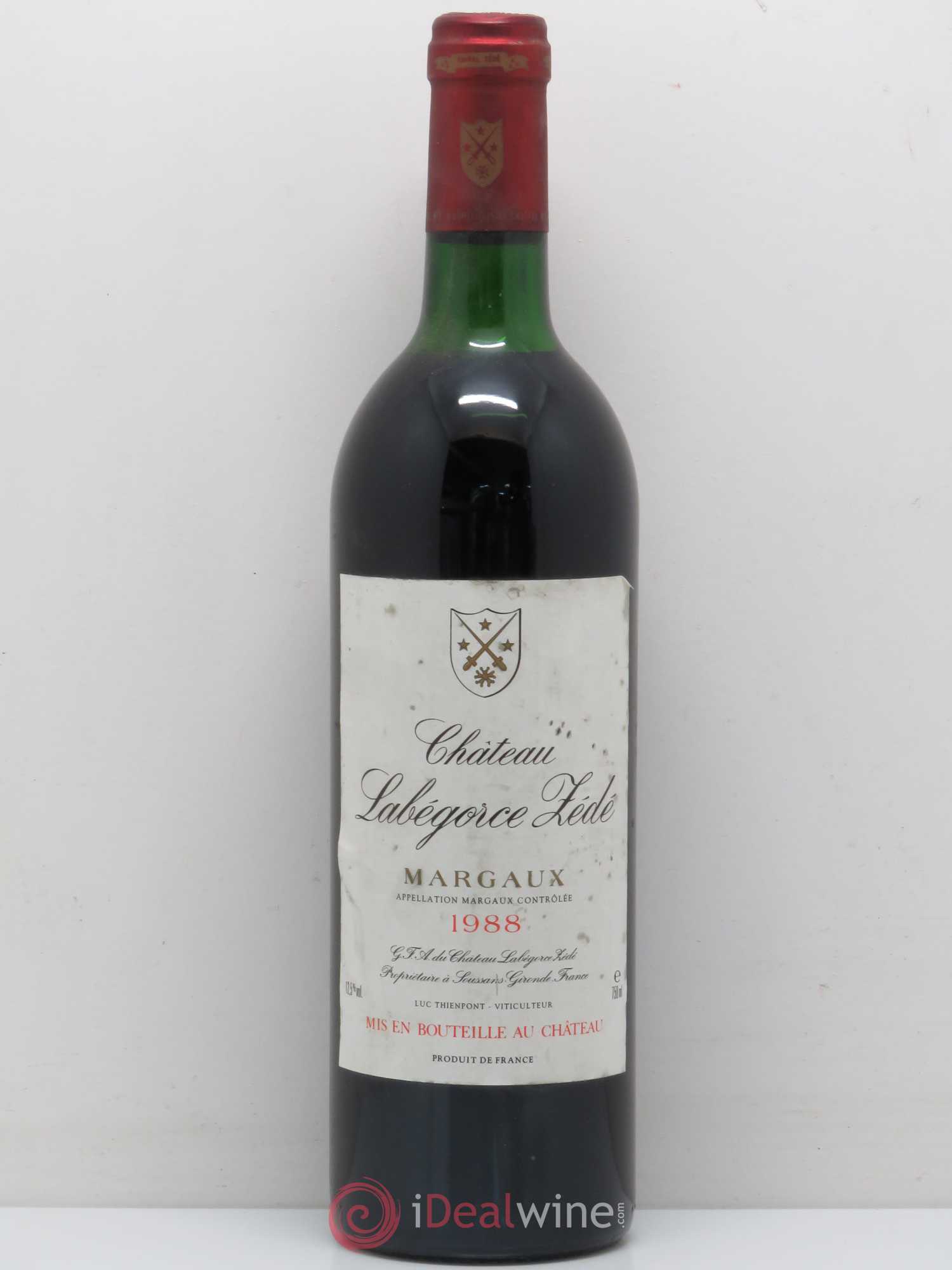 Château Labegorce Zédé Cru Bourgeois 1988 - Lot de 1 bouteille - 0