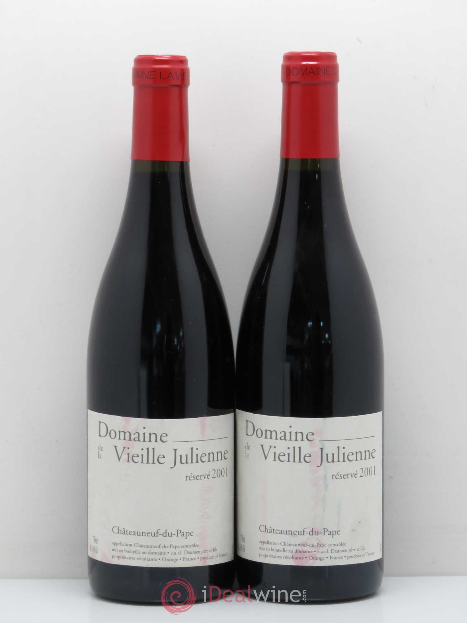Châteauneuf-du-Pape Vieille Julienne (Domaine de la) Réservé Jean-Paul Daumen 2001 - Lot de 2 bouteilles - 0