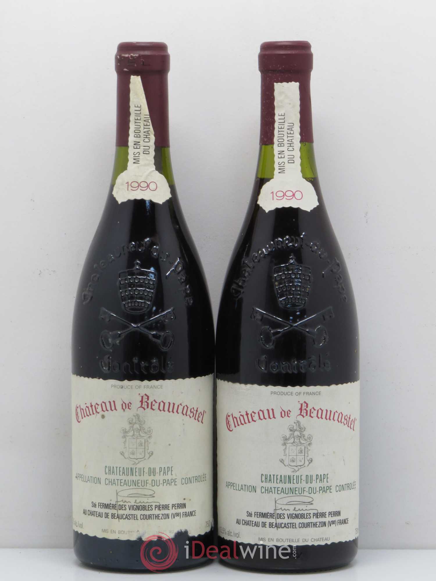 Châteauneuf-du-Pape Château de Beaucastel Famille Perrin 1990 - Lot de 2 bouteilles - 0