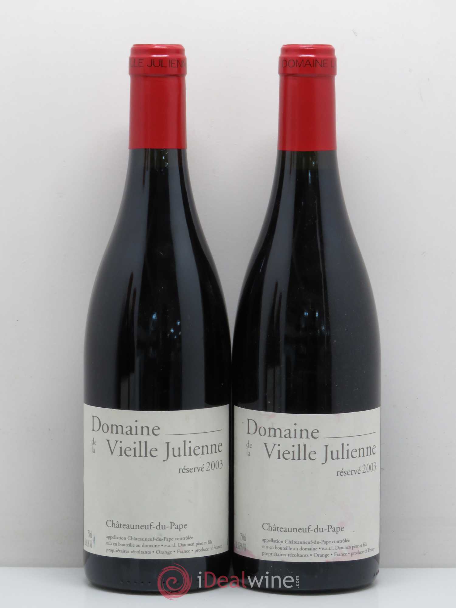 Châteauneuf-du-Pape Vieille Julienne (Domaine de la) Réservé Jean-Paul Daumen 2003 - Lot de 2 bouteilles - 0