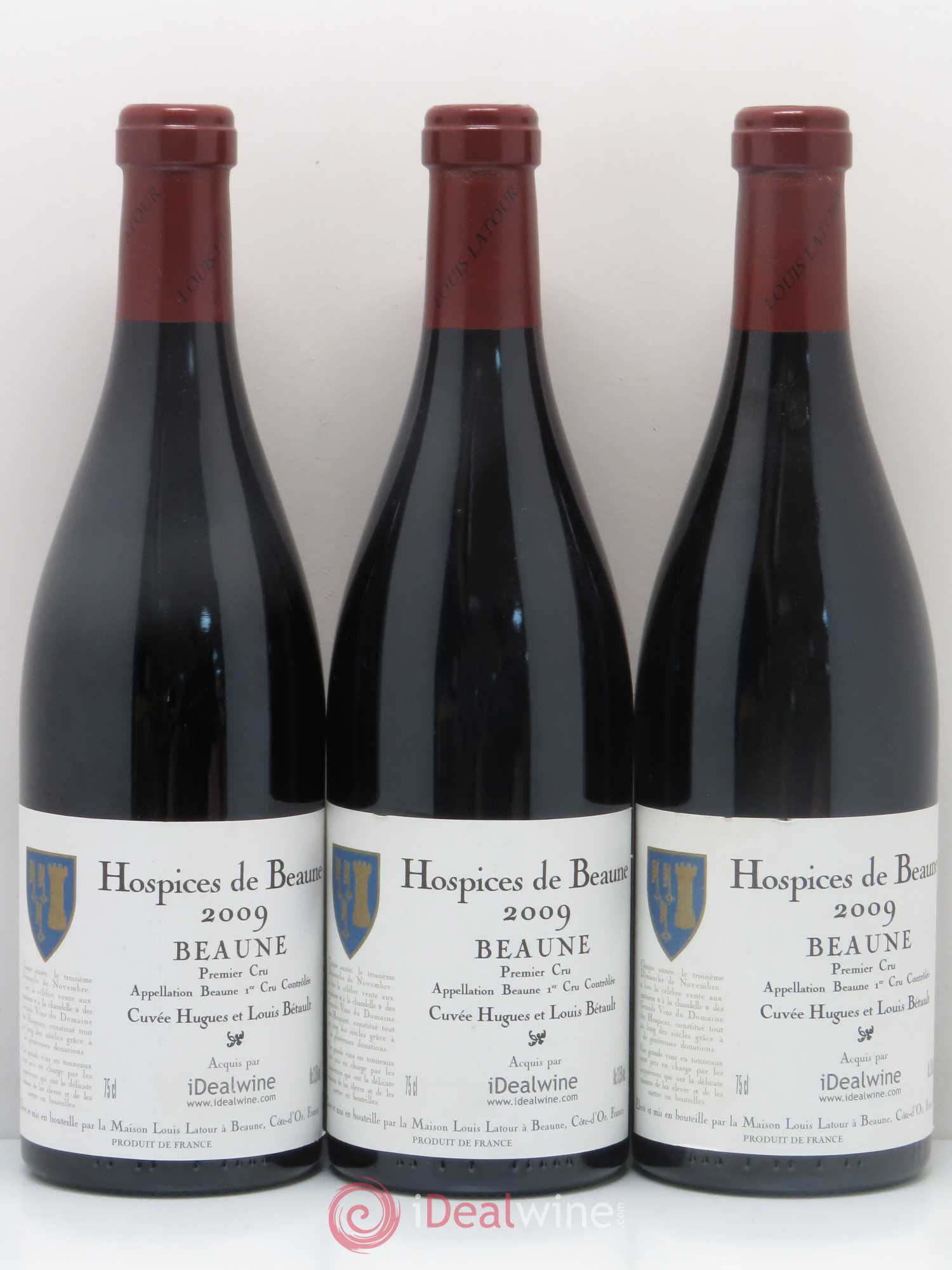 Beaune 1er Cru Hospices de Beaune Cuvée Hugues et Louis Bétault Louis Latour (sans prix de réserve) 2009 - Posten von 3 Flaschen - 0