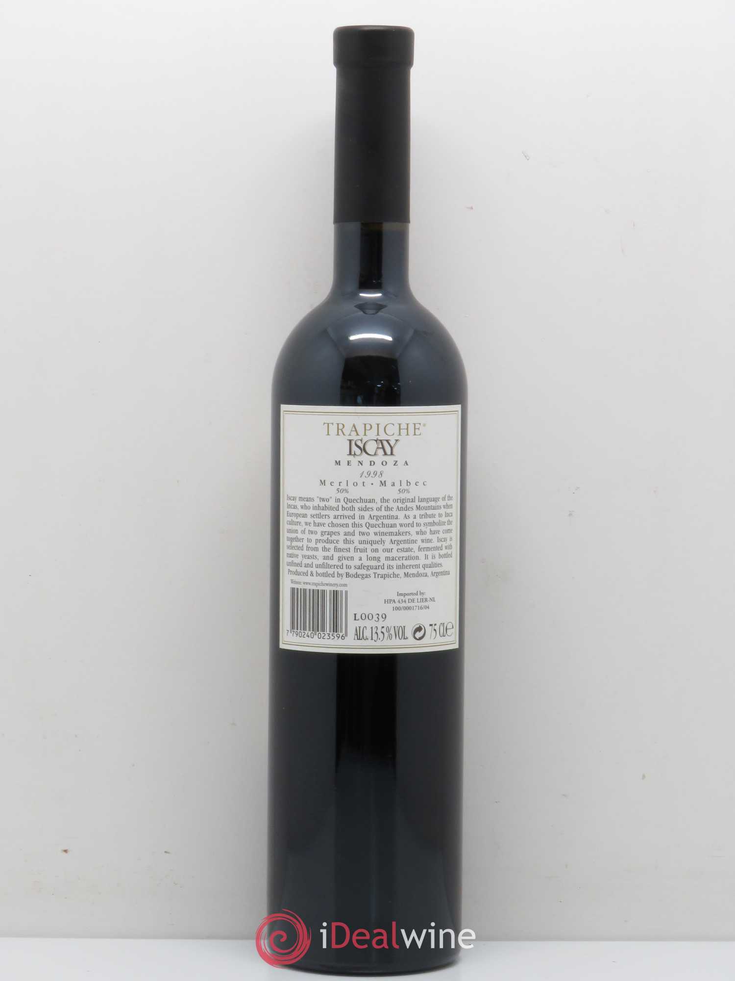 Mendoza Merlot Malbec Iscay Trapiche (sans prix de réserve) 1998 - Lotto di 1 bottiglia - 1