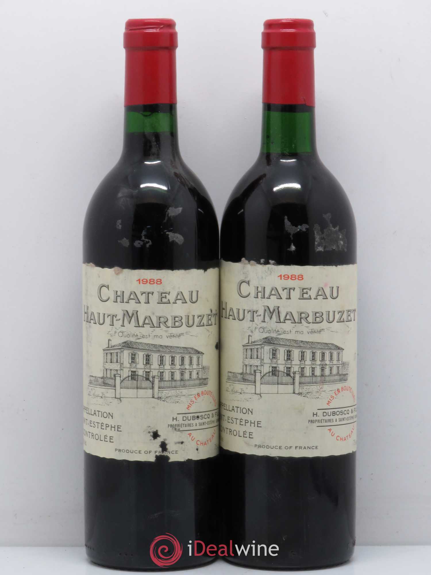 Château Haut Marbuzet 1988 - Lot de 2 bouteilles - 0
