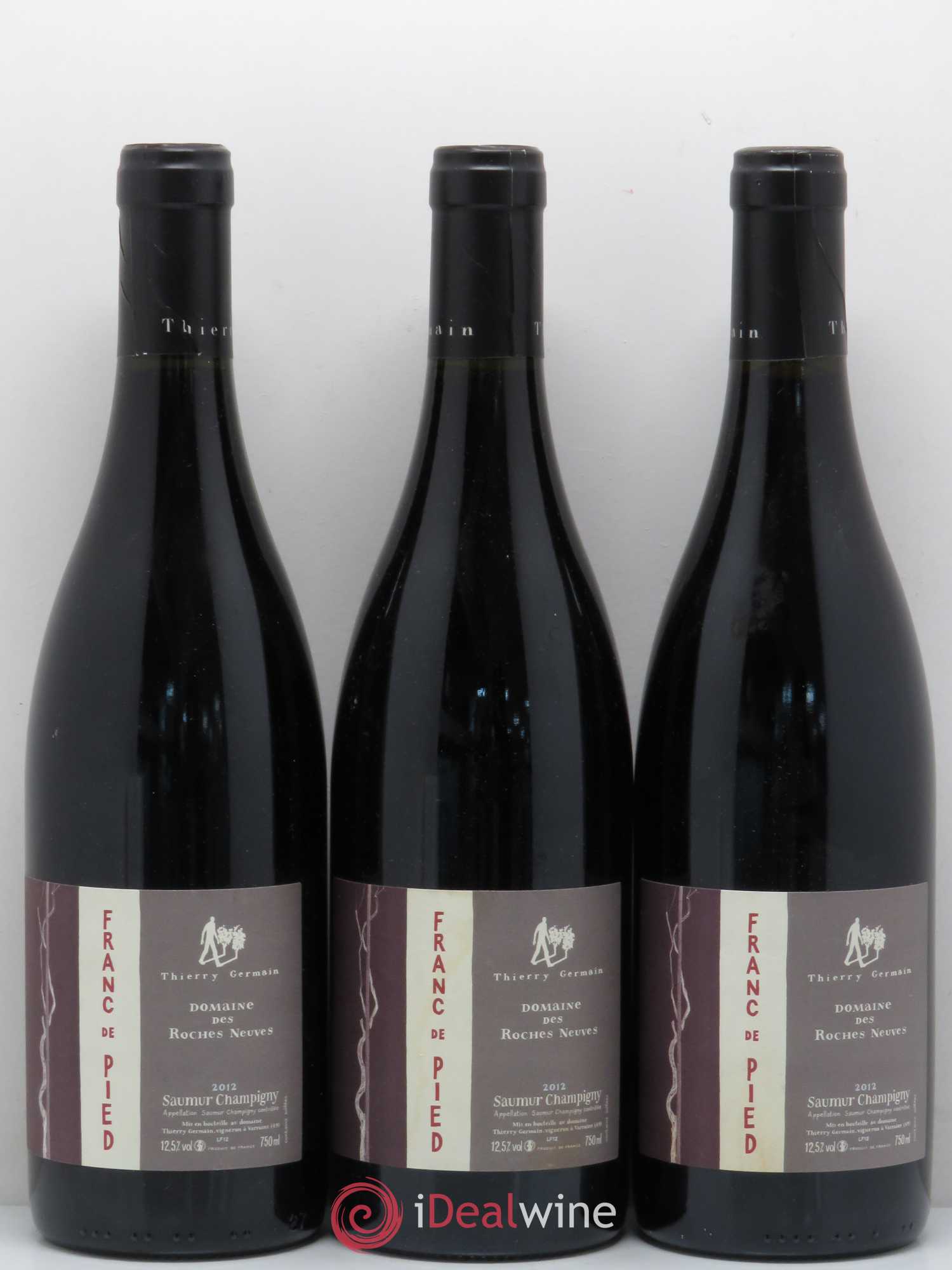 Saumur-Champigny Franc de pied Domaine des Roches Neuves - Thierry Germain (sans prix de réserve) 2012 - Lot de 3 bouteilles - 0