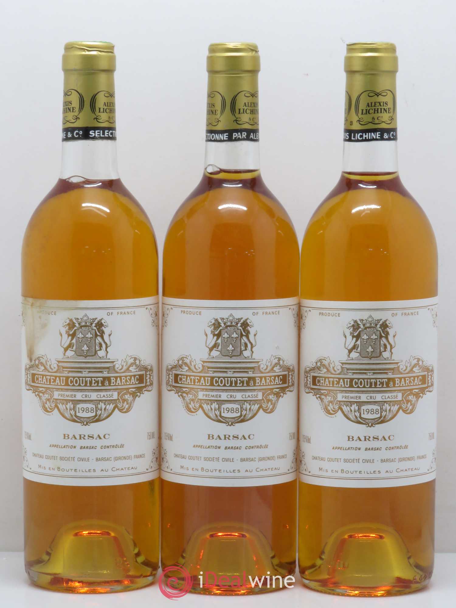 Château Coutet 1er Grand Cru Classé (senza prezzo di riserva) 1988 - Lotto di 3 bottiglie - 0