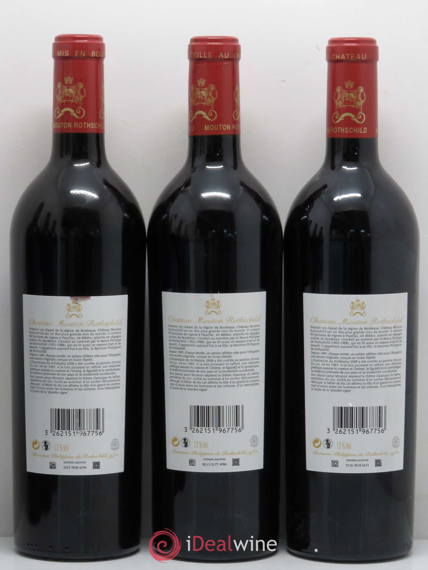 Château Mouton Rothschild 1er Grand Cru Classé 2008 - Lot de 6 bouteilles - 2